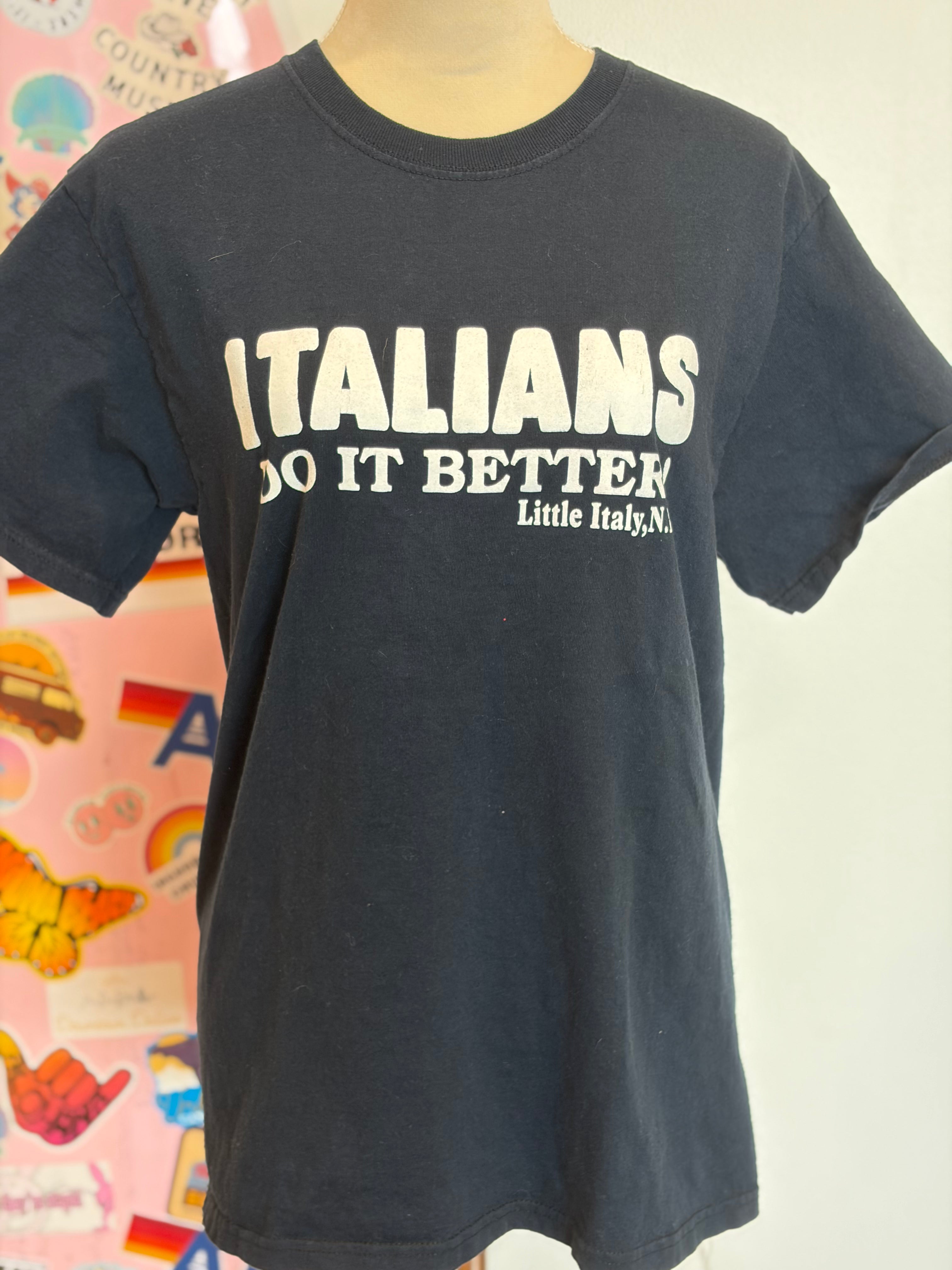 VINTAGE MALIBU HIPPIE Italians Tee- Size Medium on Simply Obsessed