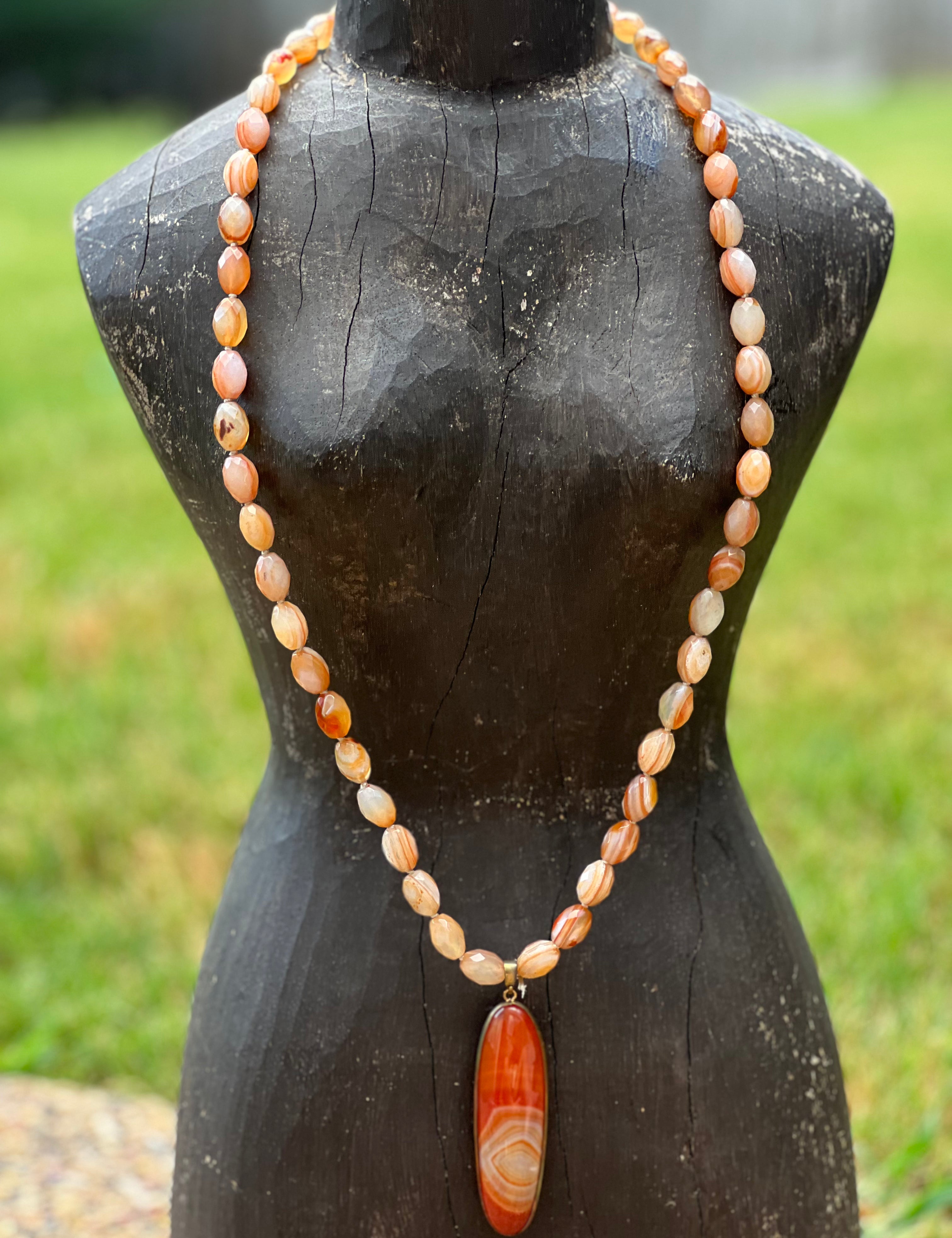 Orange Botswana Agate OOAK Necklace on Simply Obsessed