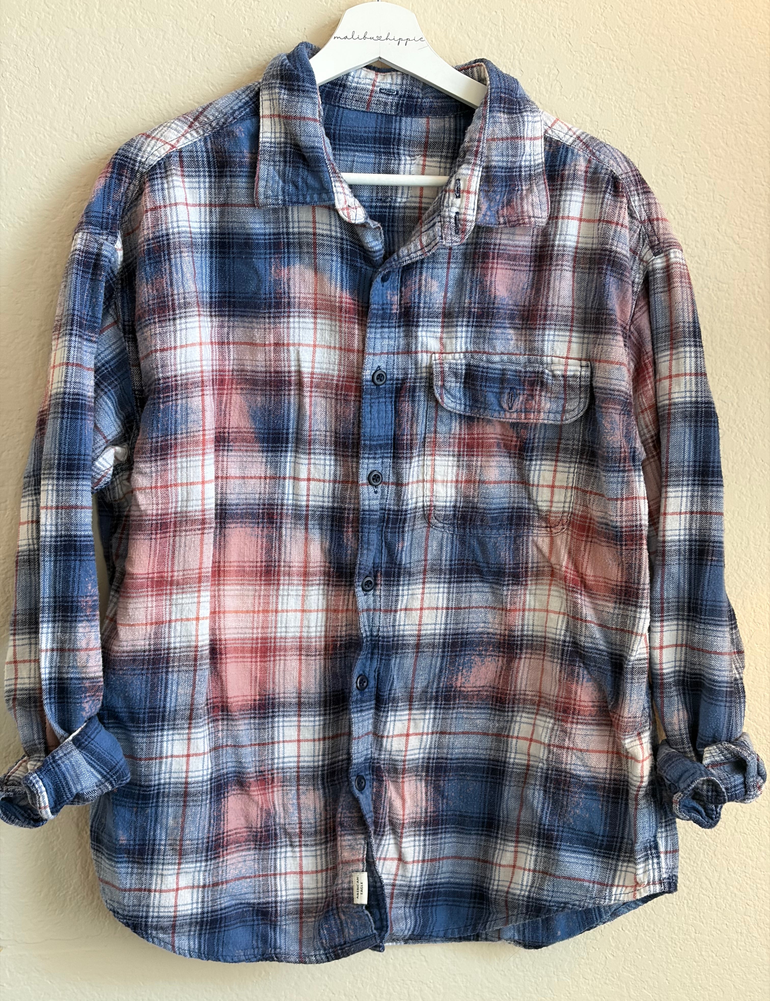 ***SALE*** Malibu Hippie MEDIUM Bleached Flannel #13 on Simply Obsessed