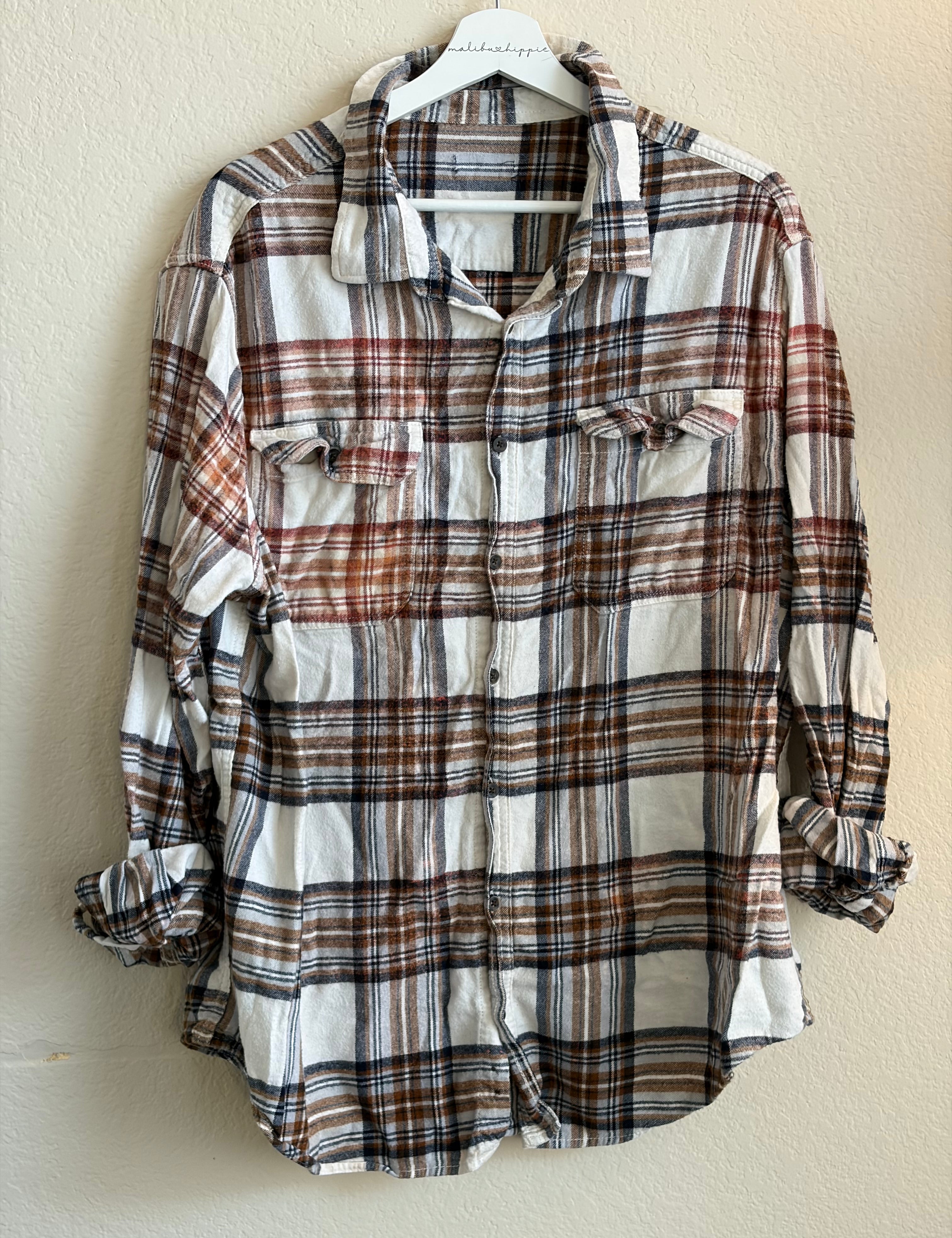 ***SALE*** Malibu Hippie 3XL Bleached Flannel #8 on Simply Obsessed