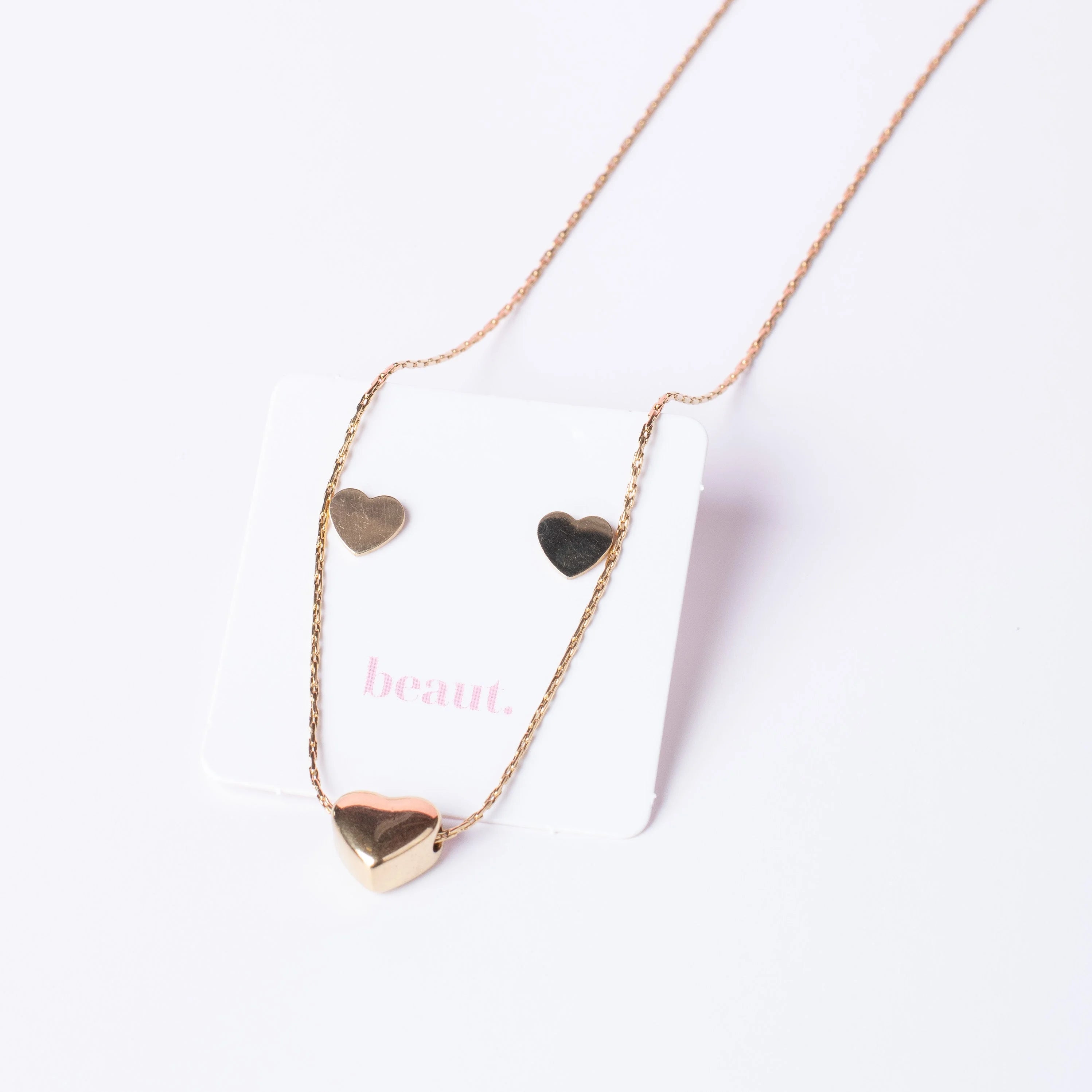 Gold Luv Necklace + Earring Set on Simply Obsessed