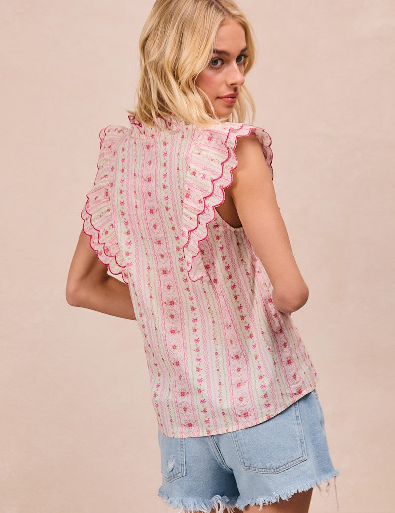 BIBI SLEEVELESS SCALLOPED EDGE TOP ***BEACH LIVE*** on Simply Obsessed