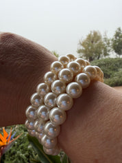 LA FINDS Set of 3 Stretchy Pearl Bracelets