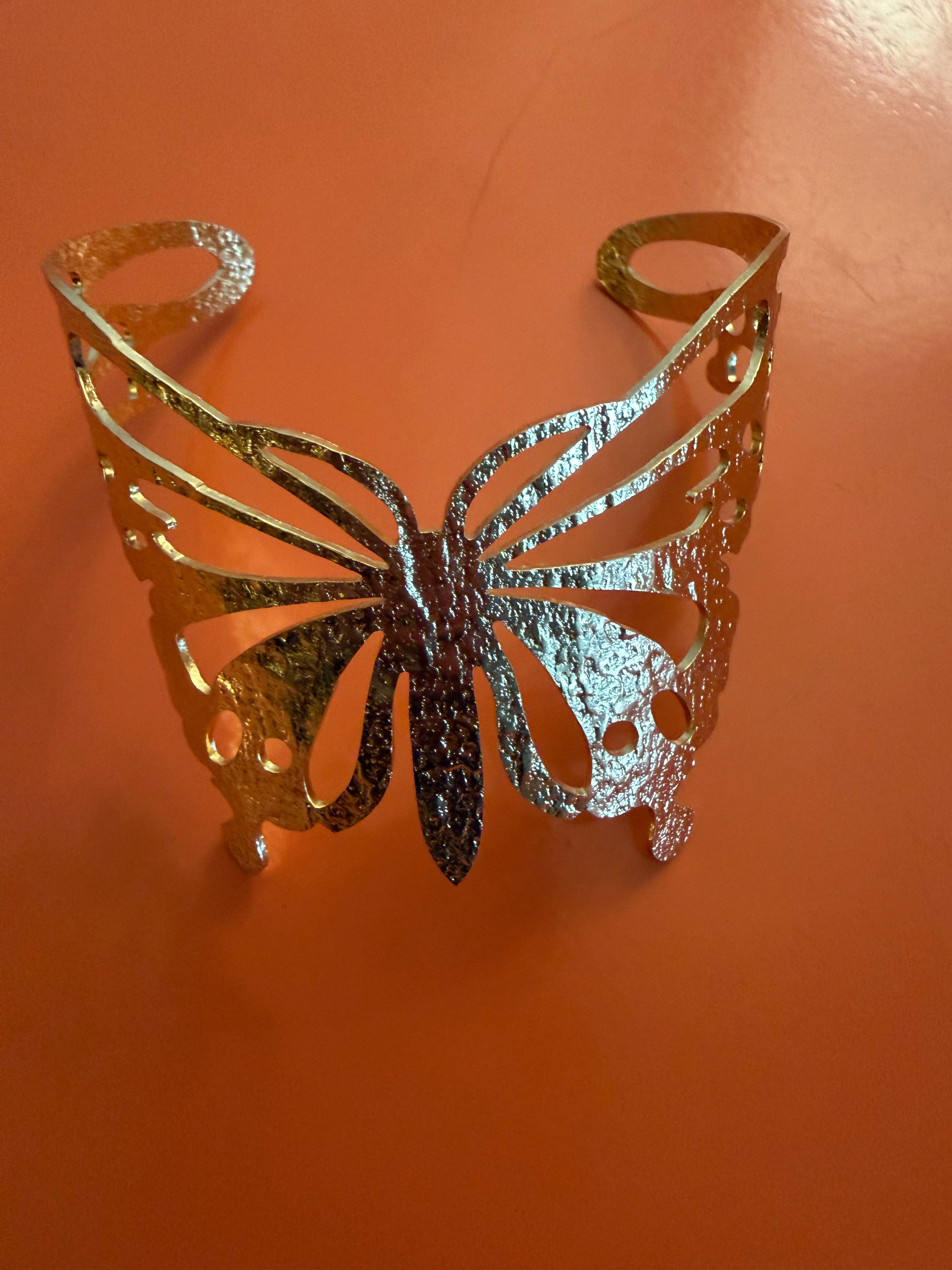 LA FINDS Gold Butterfly Cuff