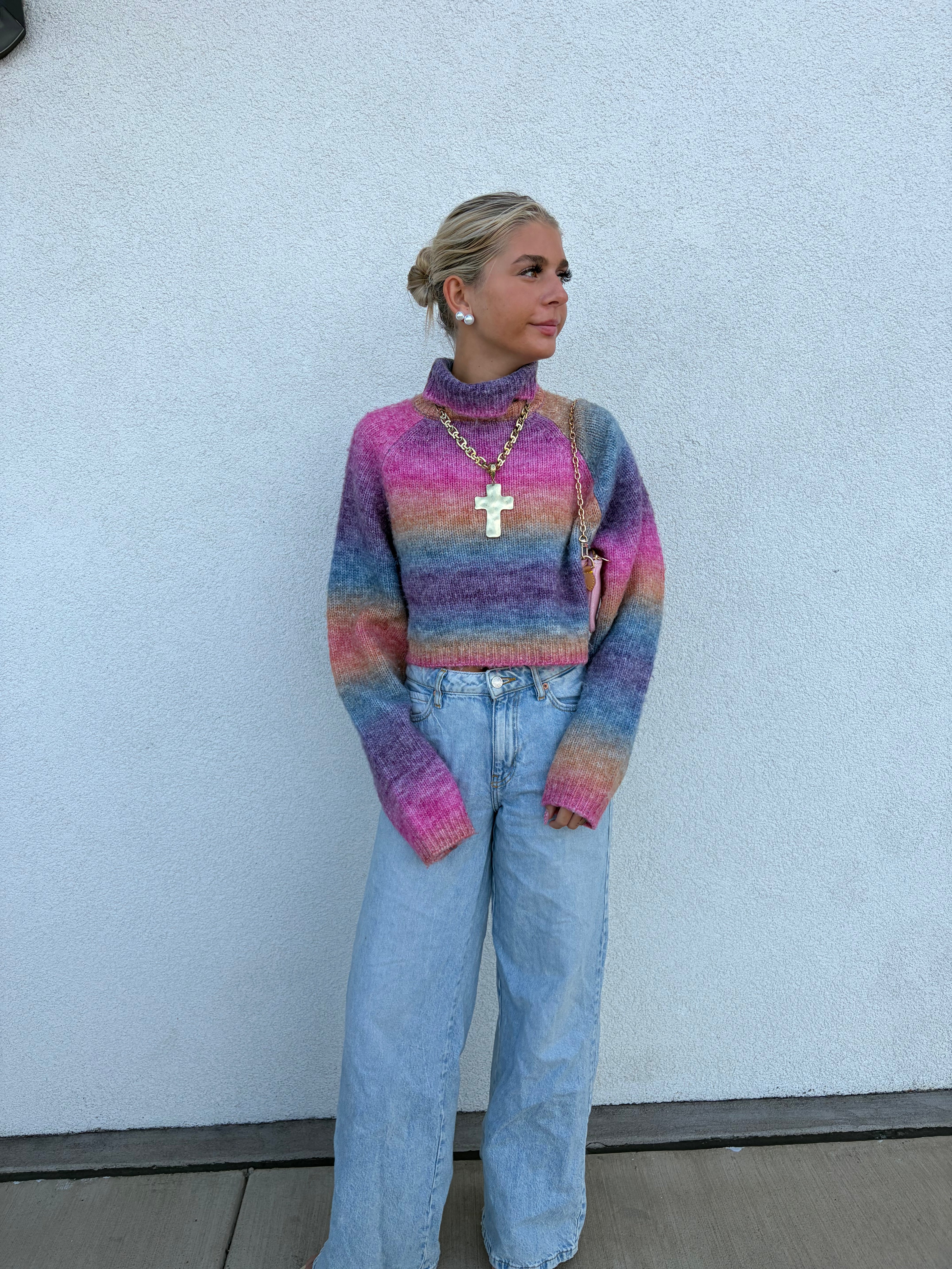 OLI + HALI Rainbow Turtleneck Sweater