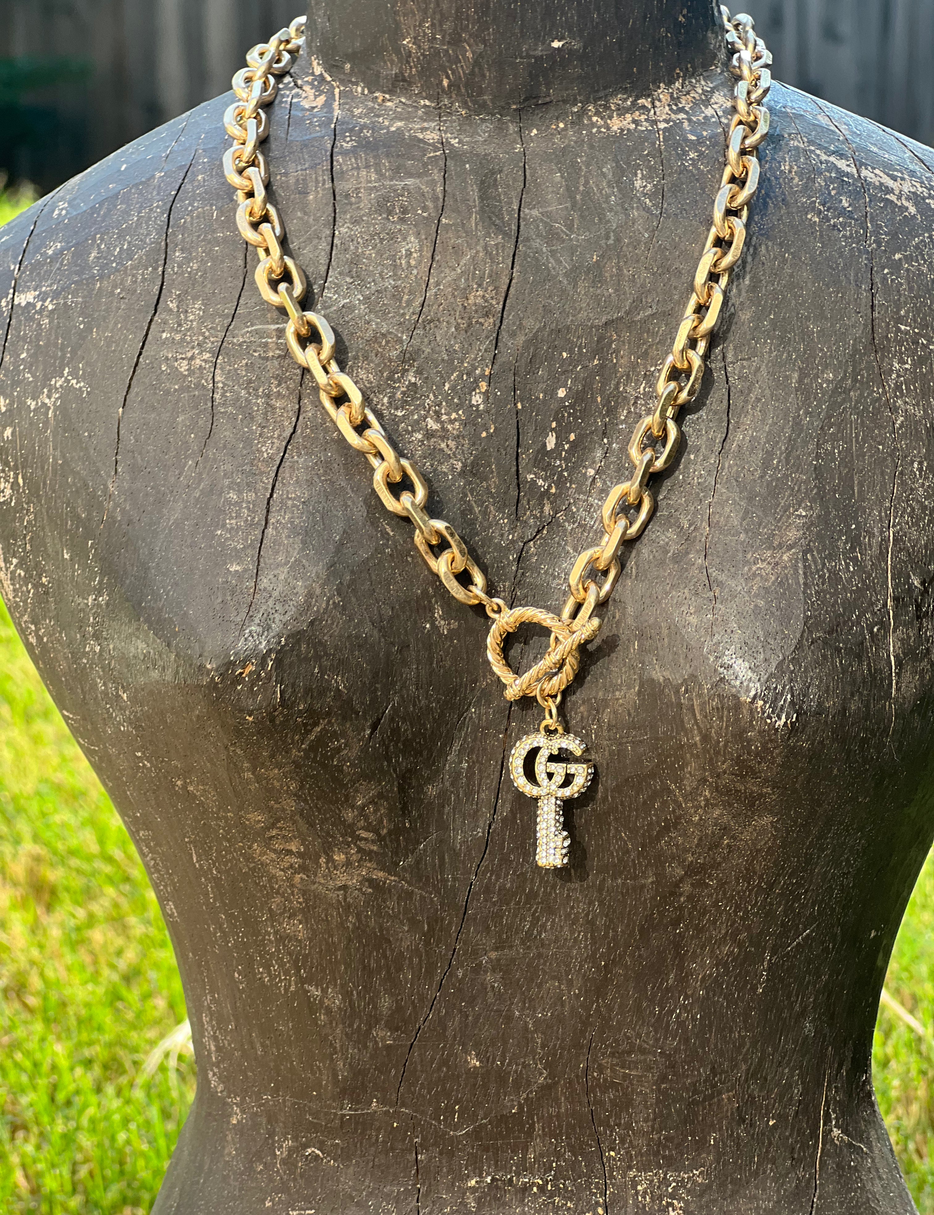 LOLLI'S TREASURES OOAK Crystal Gucci Key Necklace on Simply Obsessed