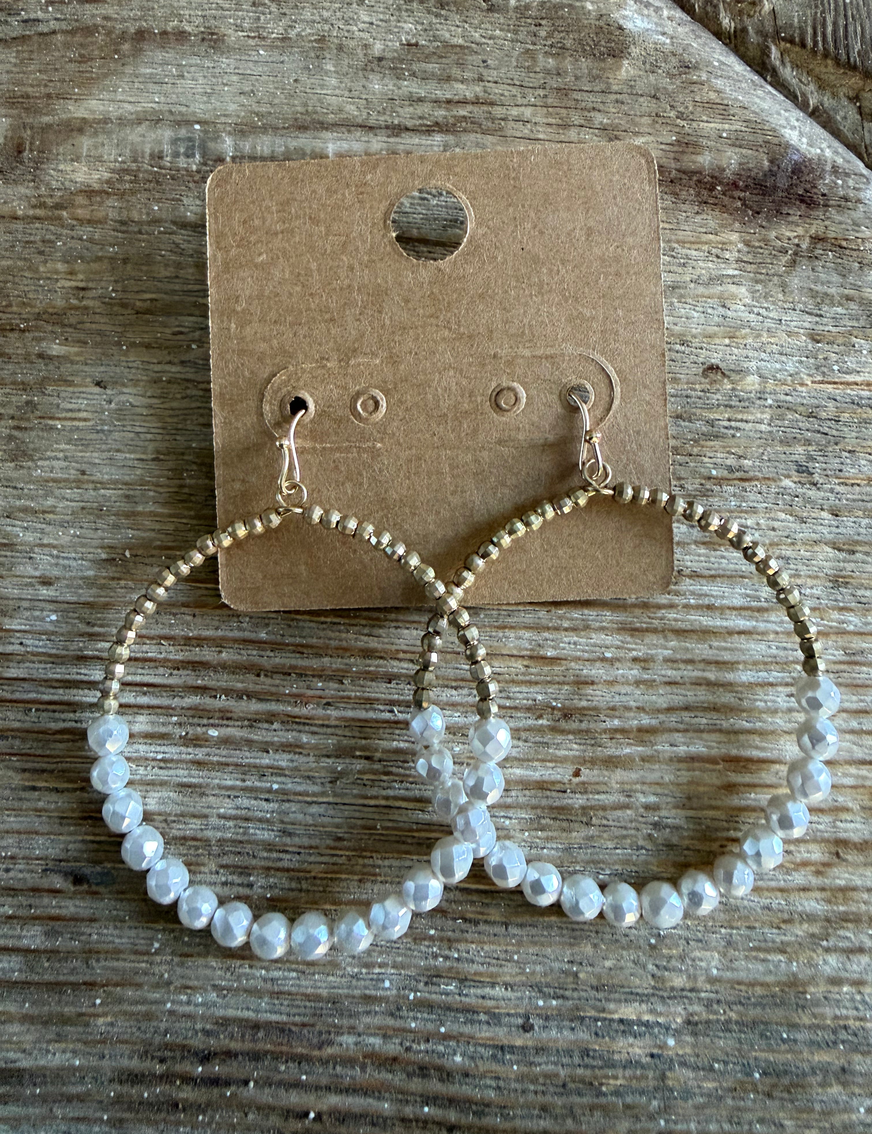 JEWELRY SALE Pearl Bead Hoop Earrings on Simply Obsessed