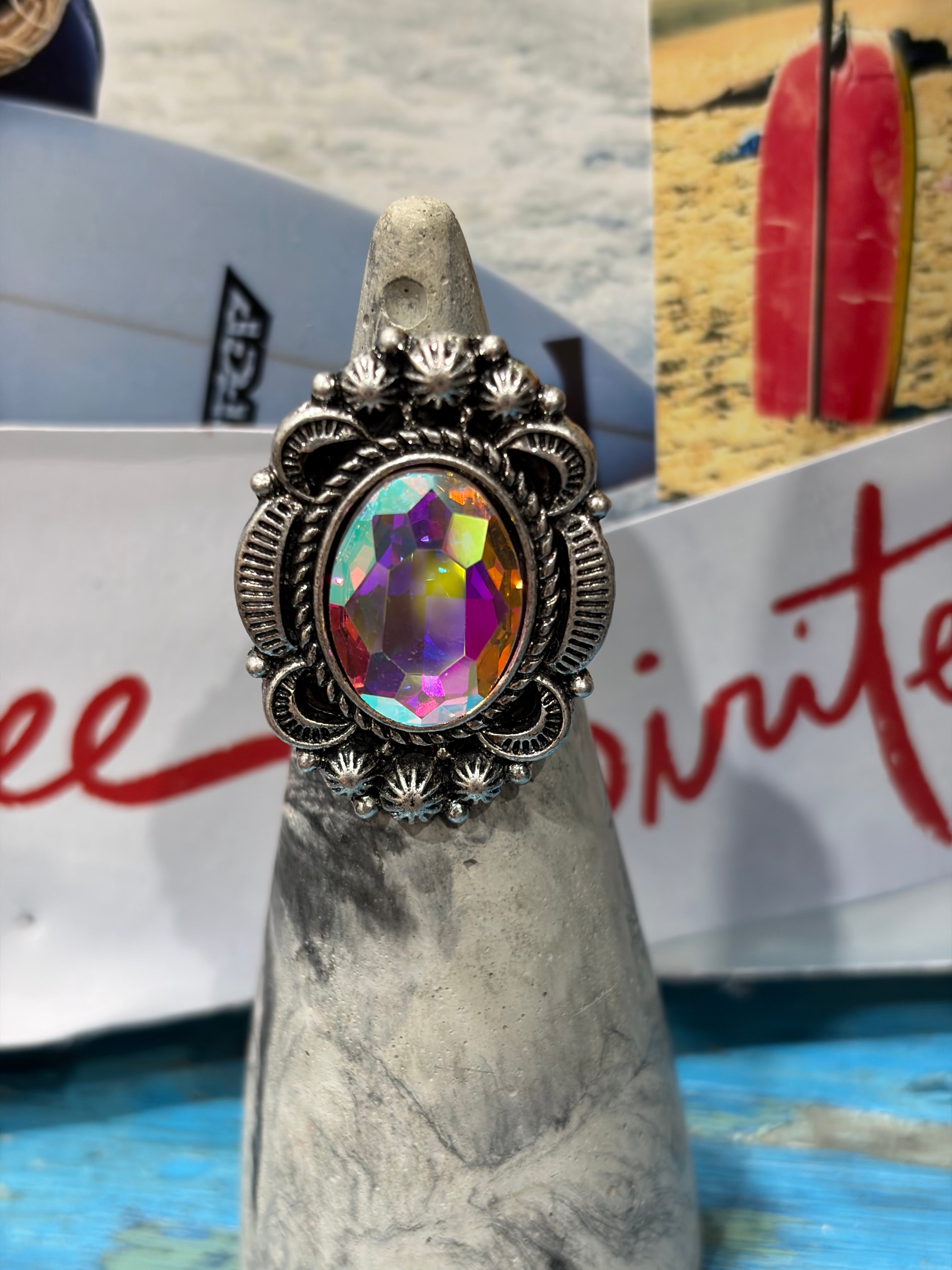 JEWELRY SALE ATG Adjustable Oval AB Ring