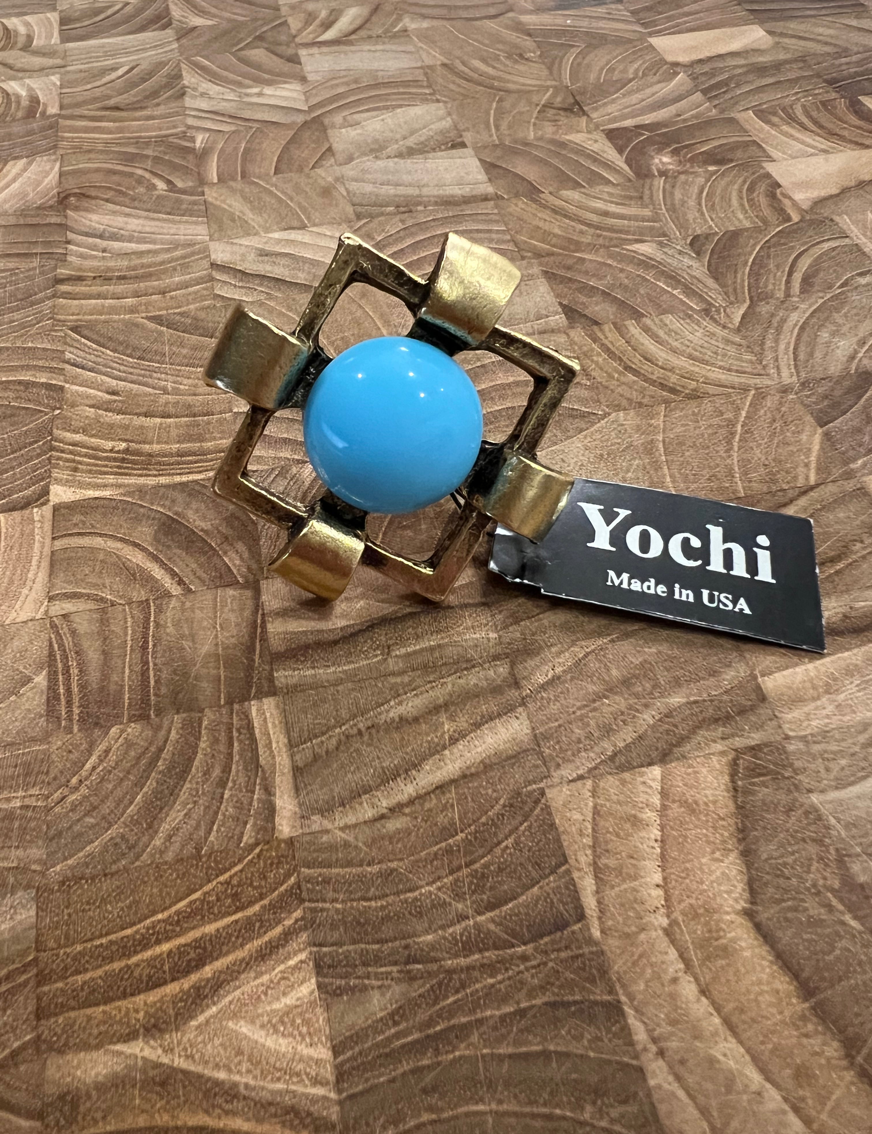 YOCHI Square Ring Robin's Egg Blue Stone *Vegas Live* on Simply Obsessed