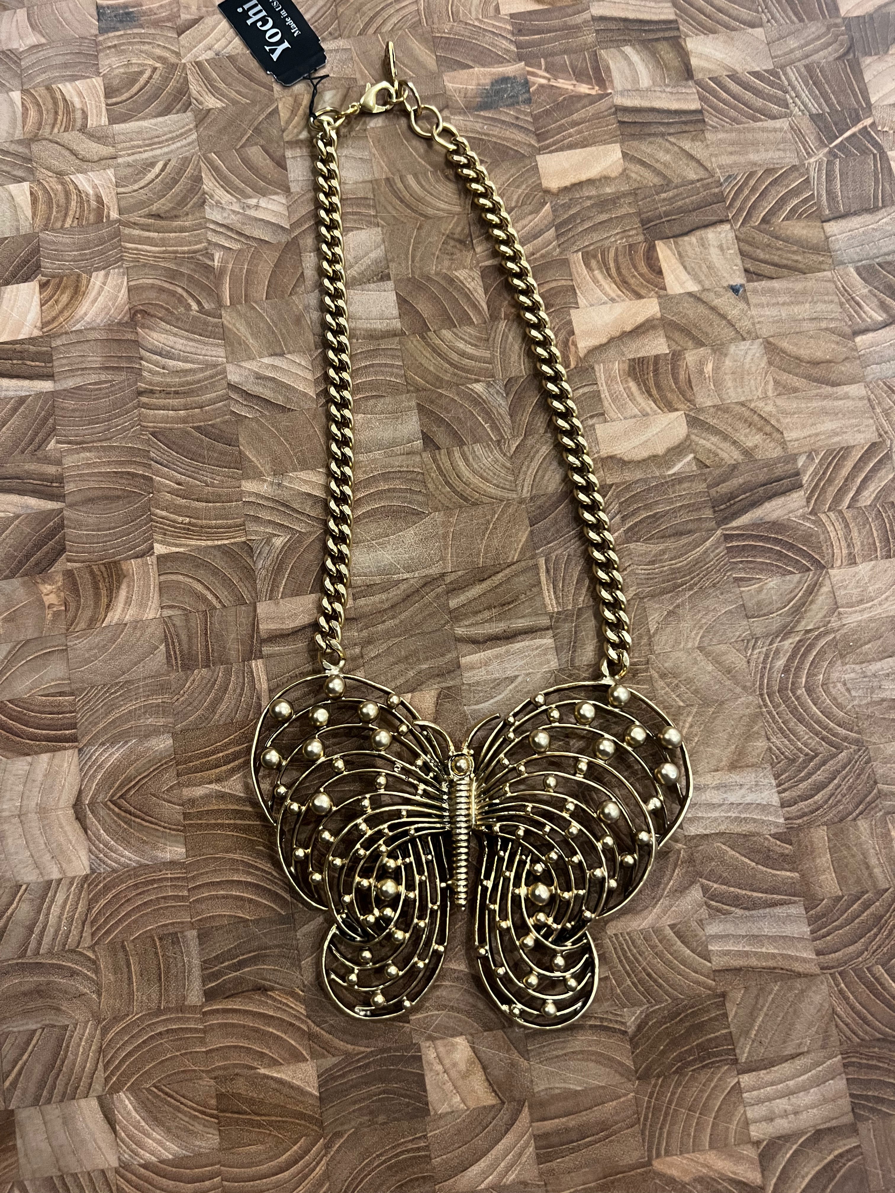 YOCHI Gold Butterfly Necklace *Vegas Live* on Simply Obsessed