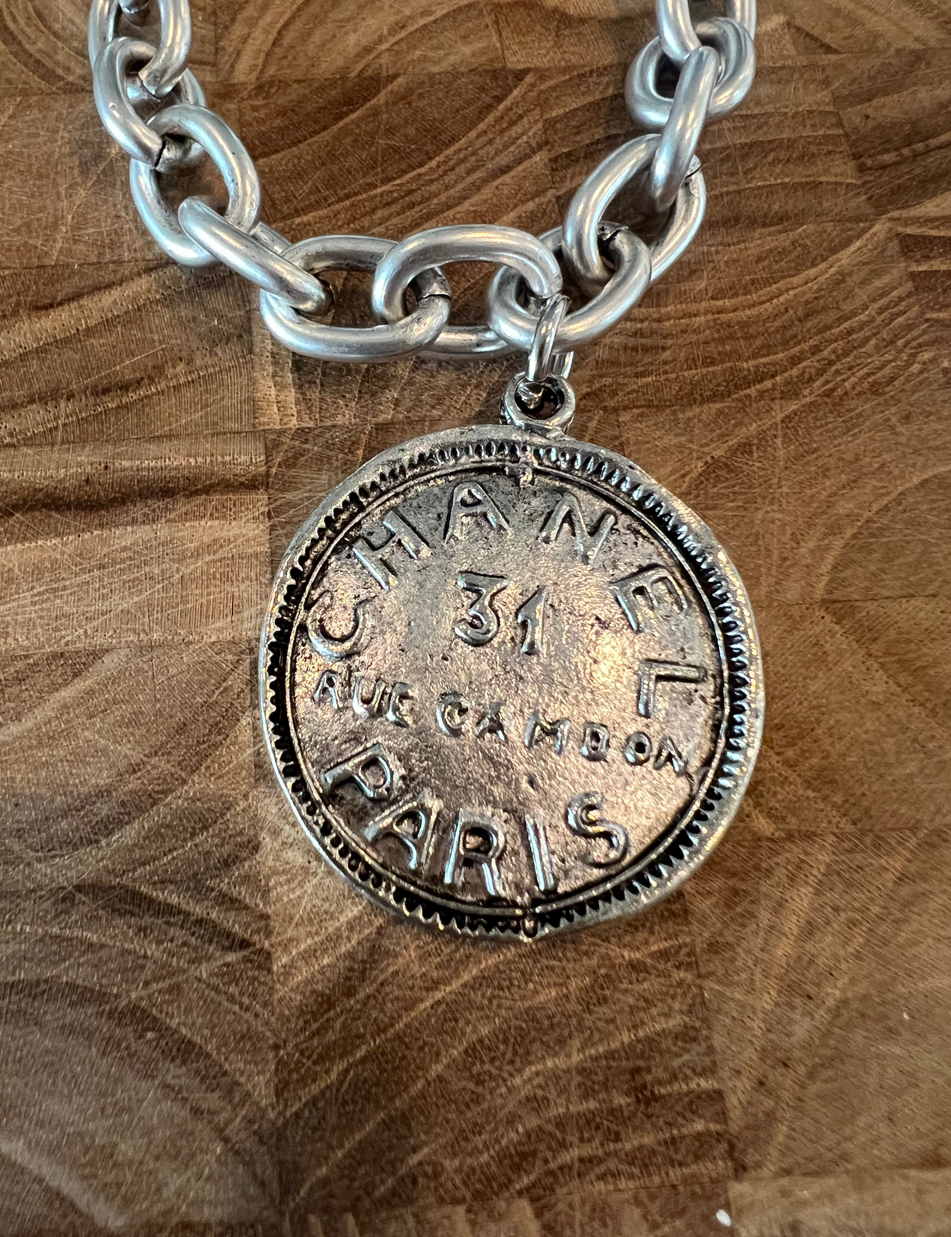 YOCHI Silver Vintage Designer Inspired Coin Bracelet *Vegas Live* on Simply Obsessed
