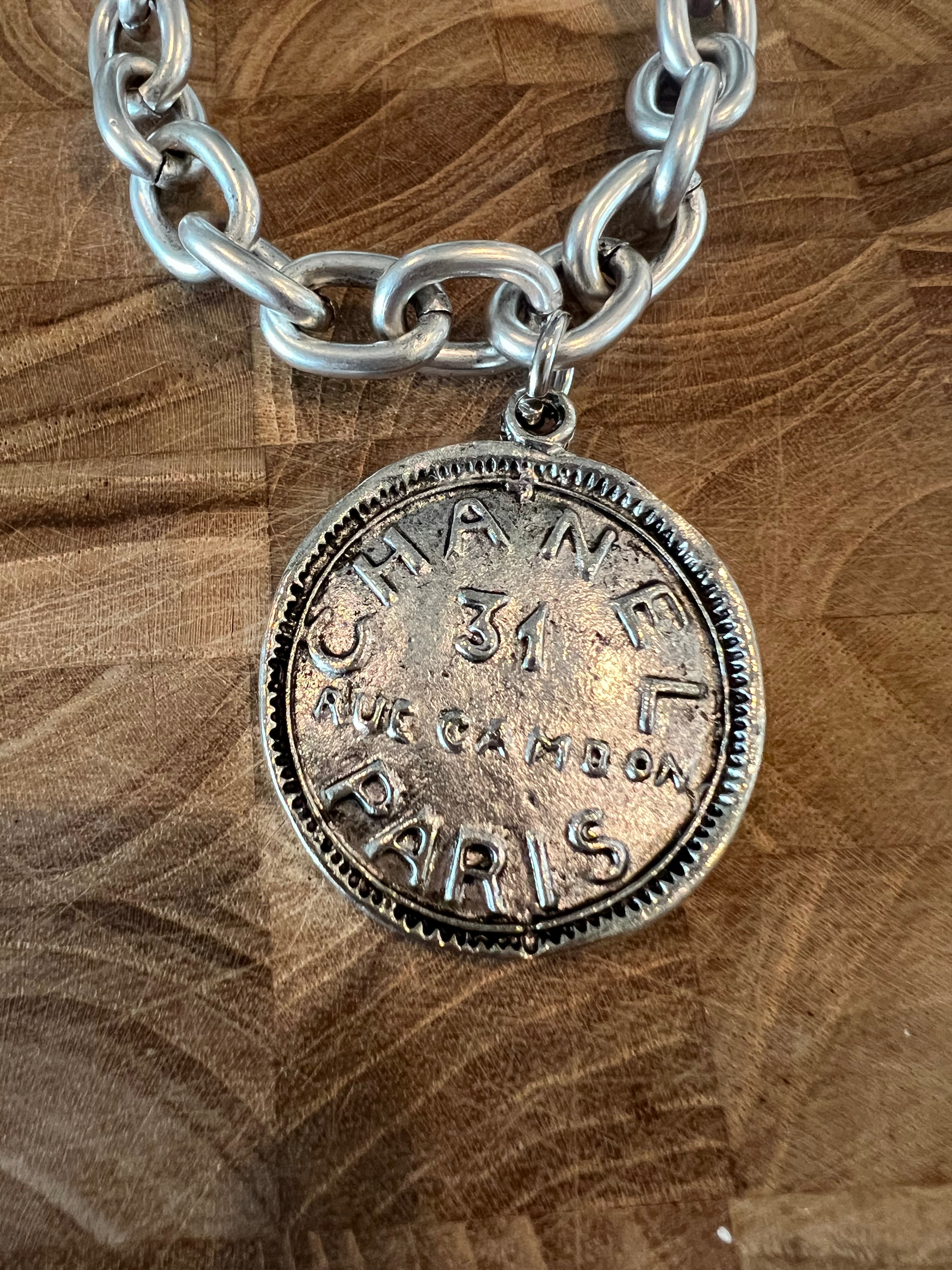 YOCHI Silver Vintage Designer Inspired Coin Bracelet *Vegas Live* on Simply Obsessed