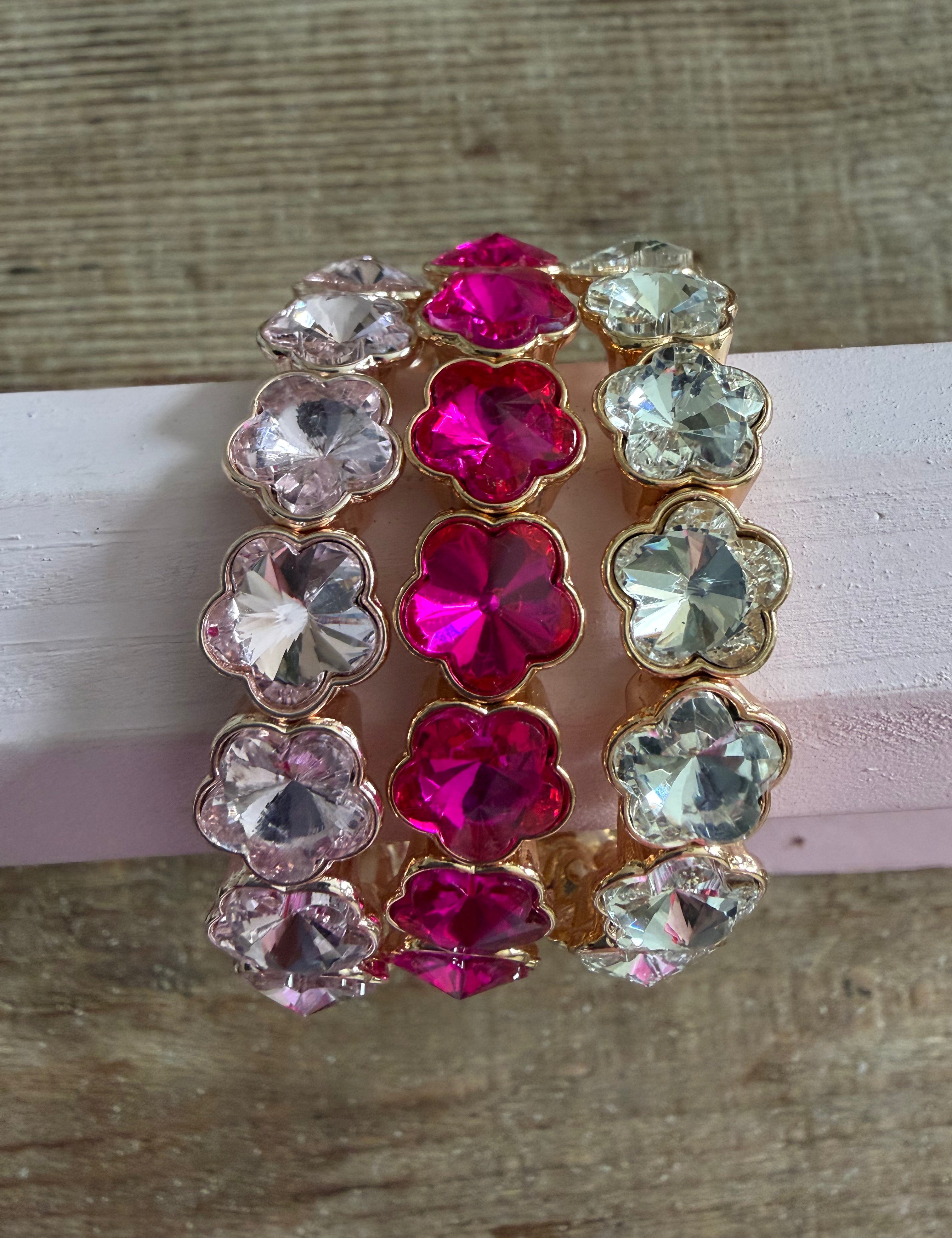 JEWELRY SALE ATG Rhinestone Flower Bracelet on Simply Obsessed