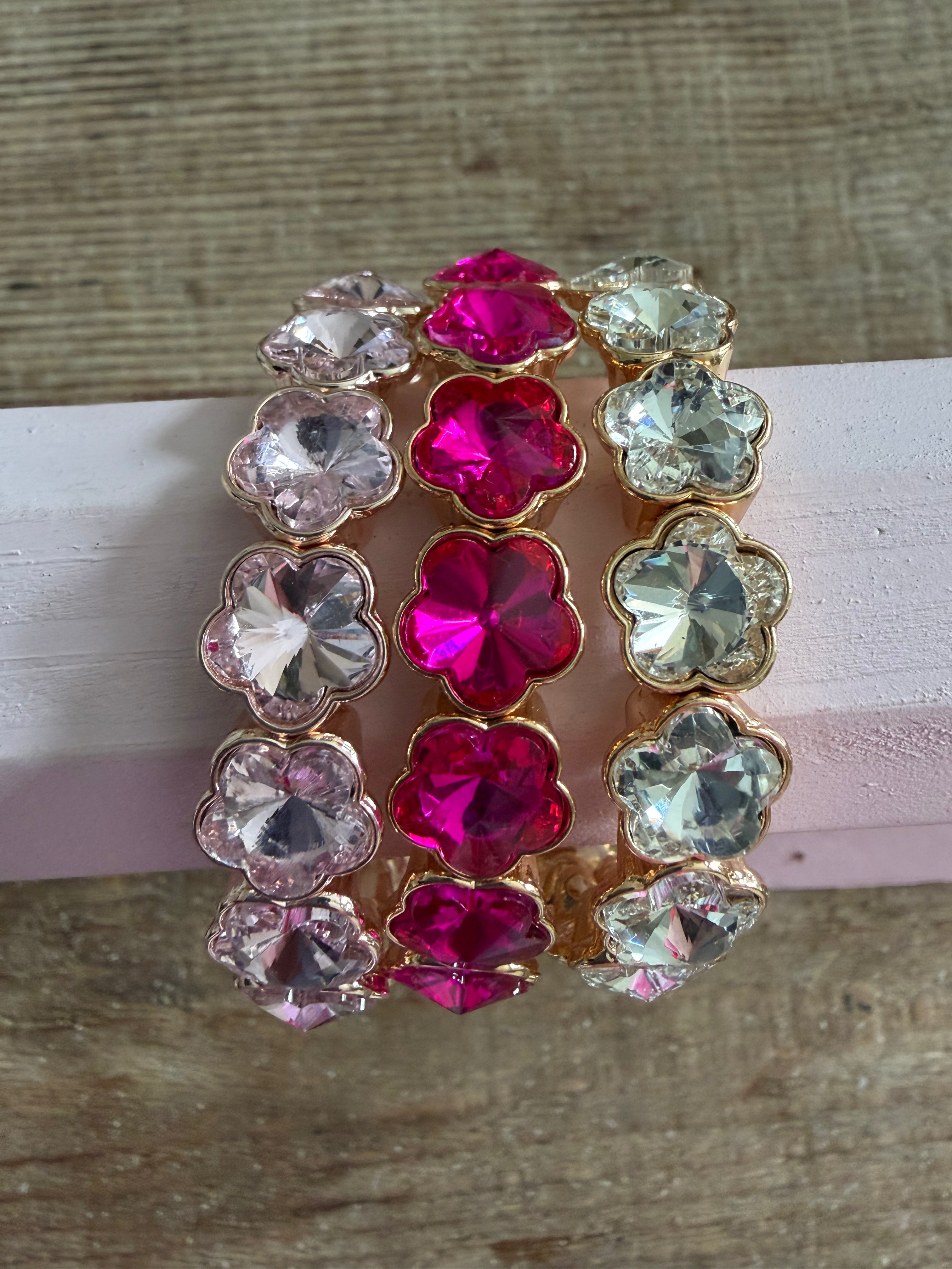 JEWELRY SALE ATG Rhinestone Flower Bracelet on Simply Obsessed