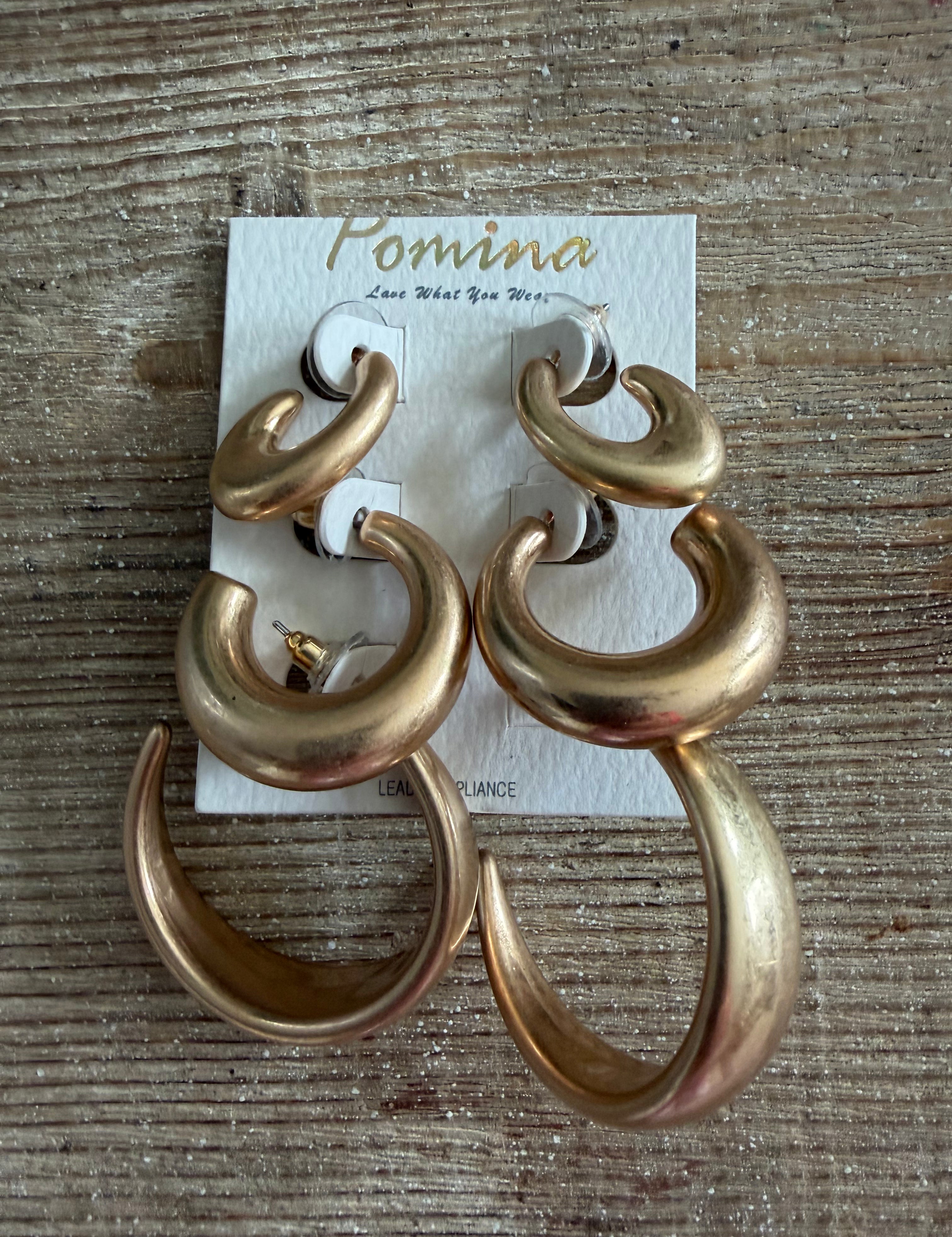 JEWELRY SALE Set of 3 Gold Hoops on Simply Obsessed