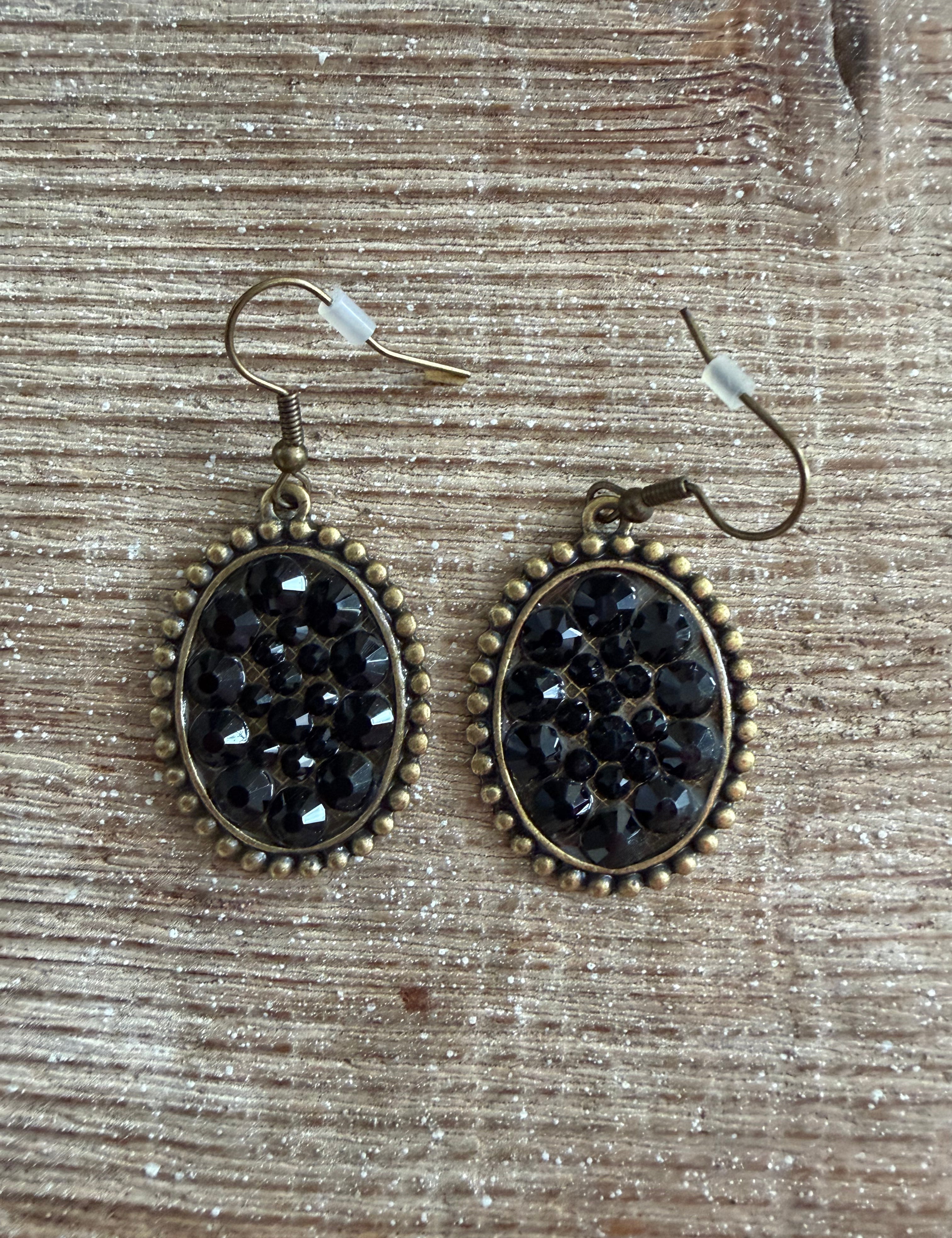 JEWELRY SALE Oval Crystal Encrusted Earrings on Simply Obsessed