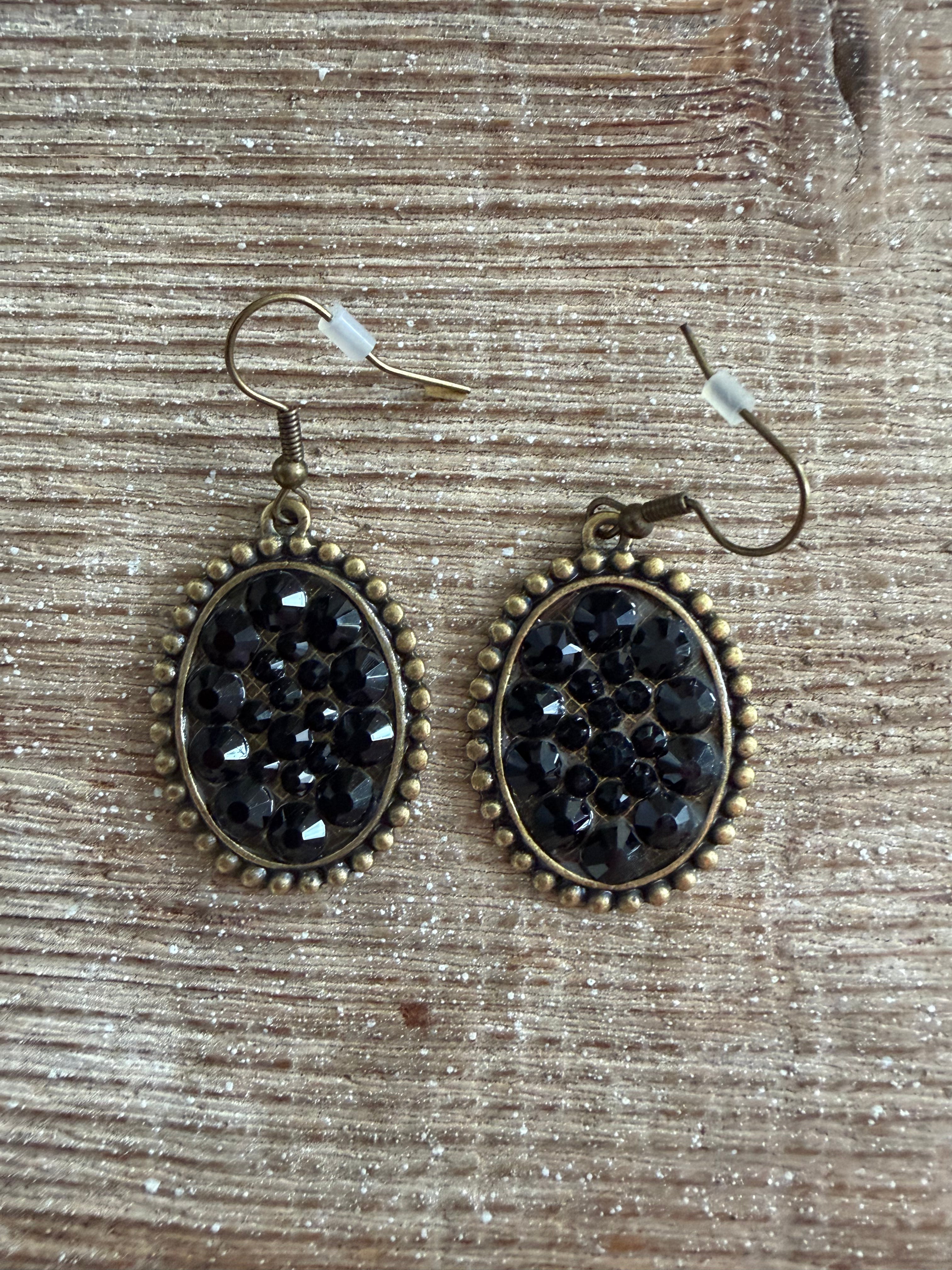 JEWELRY SALE Oval Crystal Encrusted Earrings on Simply Obsessed