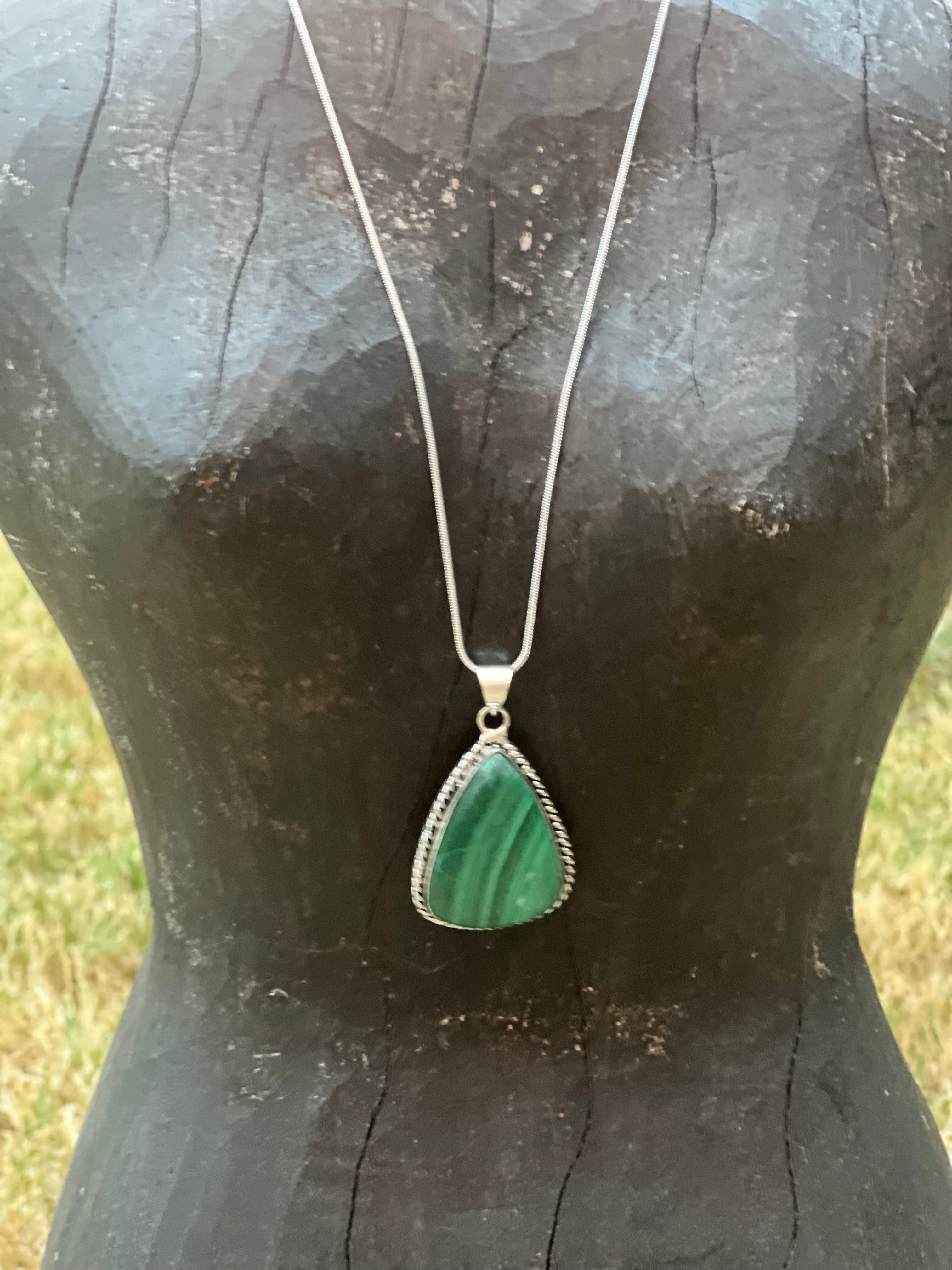 Malibu Hippie OOAK Malachite Turkish Silver Necklace on Simply Obsessed