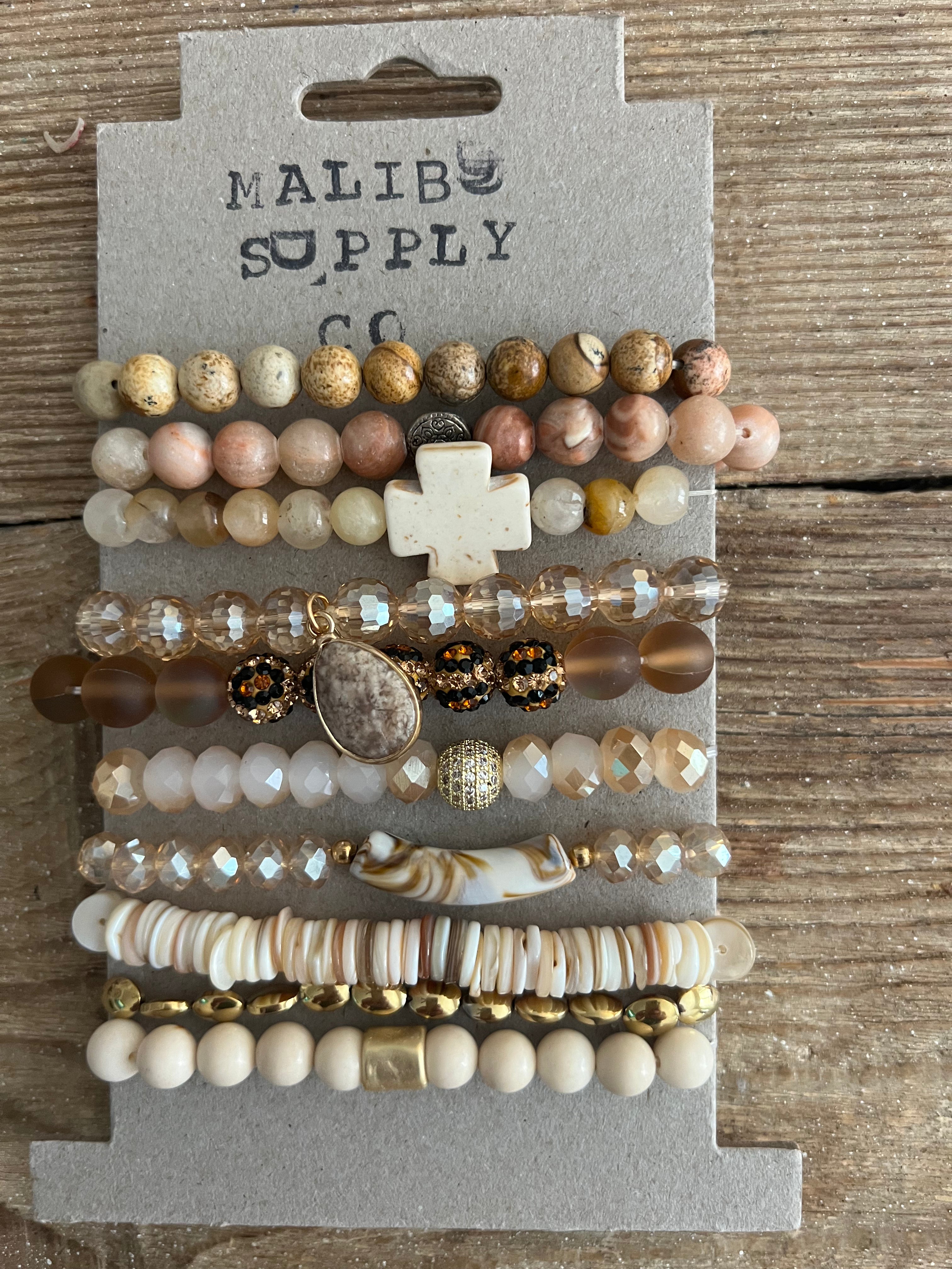MALIBU SUPPLY CO Neutrals 10 Bracelet Card on Simply Obsessed