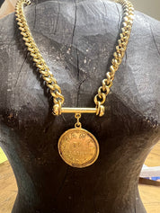 YOCHI Vintage Designer Inspired Gold Bar Coin Necklace on Simply Obsessed