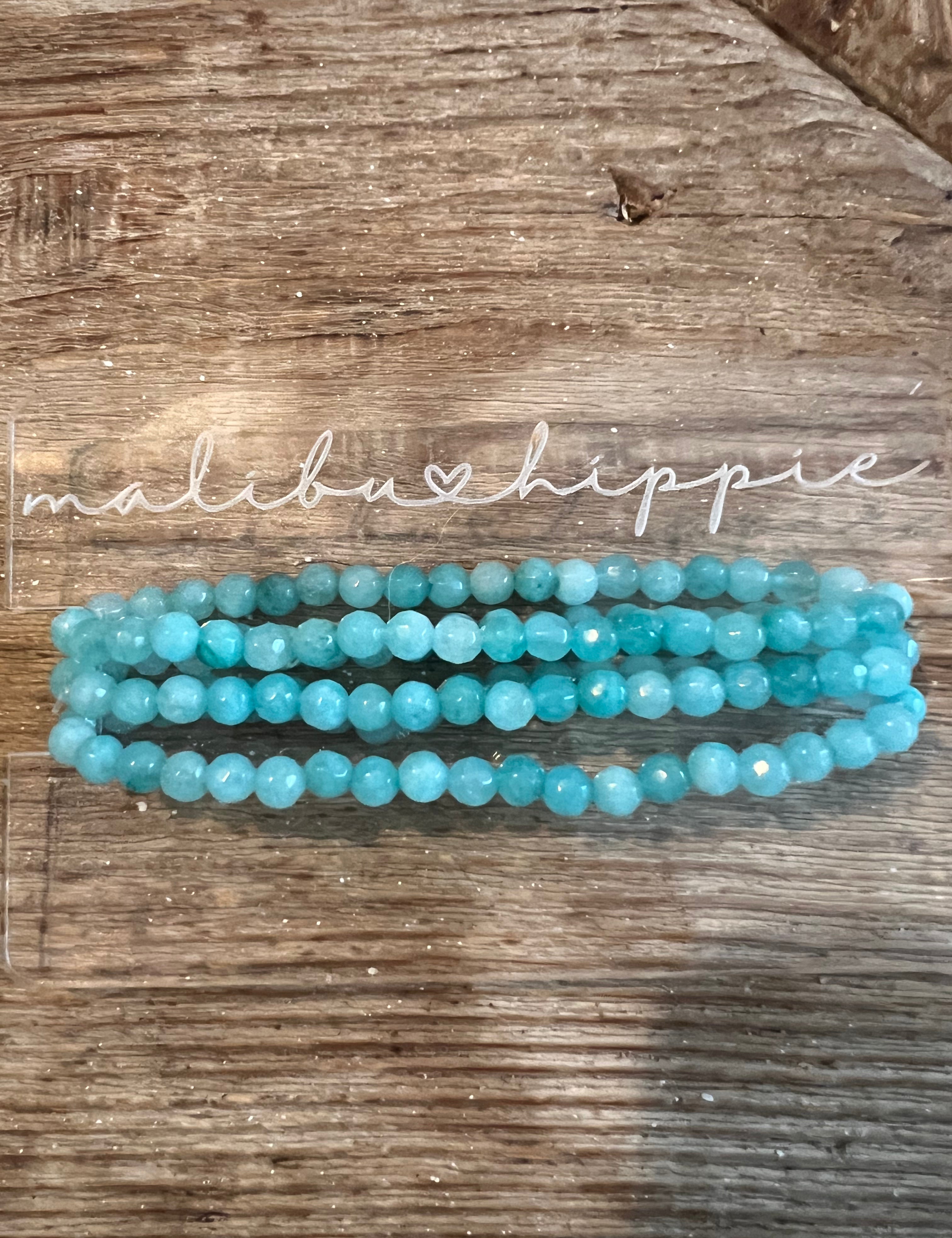 MALIBU HIPPIE Dyed Jade Caribbean Blue Bracelet Stack *PINK FRIDAY* on Simply Obsessed