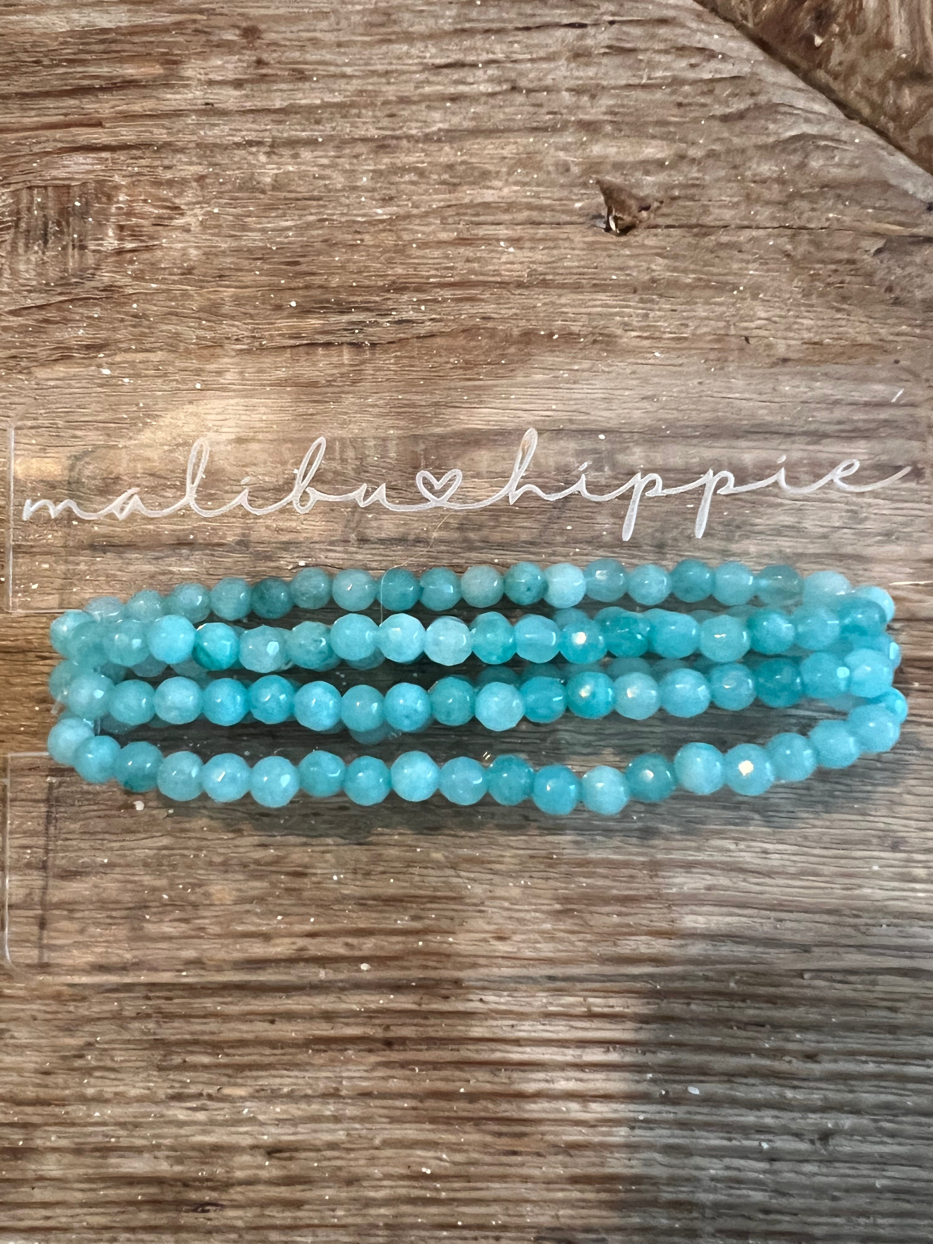MALIBU HIPPIE Dyed Jade Caribbean Blue Bracelet Stack *PINK FRIDAY* on Simply Obsessed