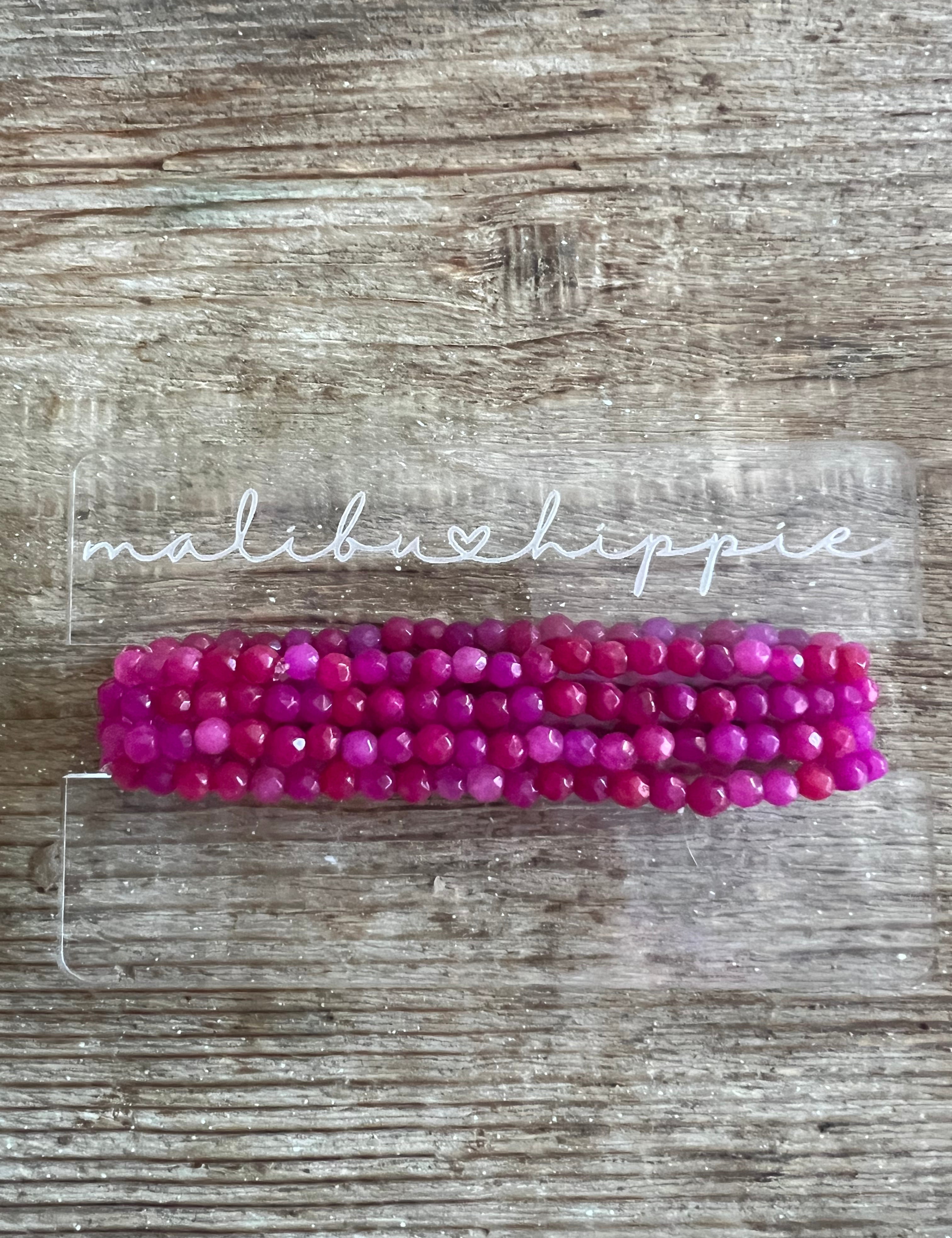 MALIBU HIPPIE Dyed Jade Hot Pink Bracelet Stack *PINK FRIDAY* on Simply Obsessed