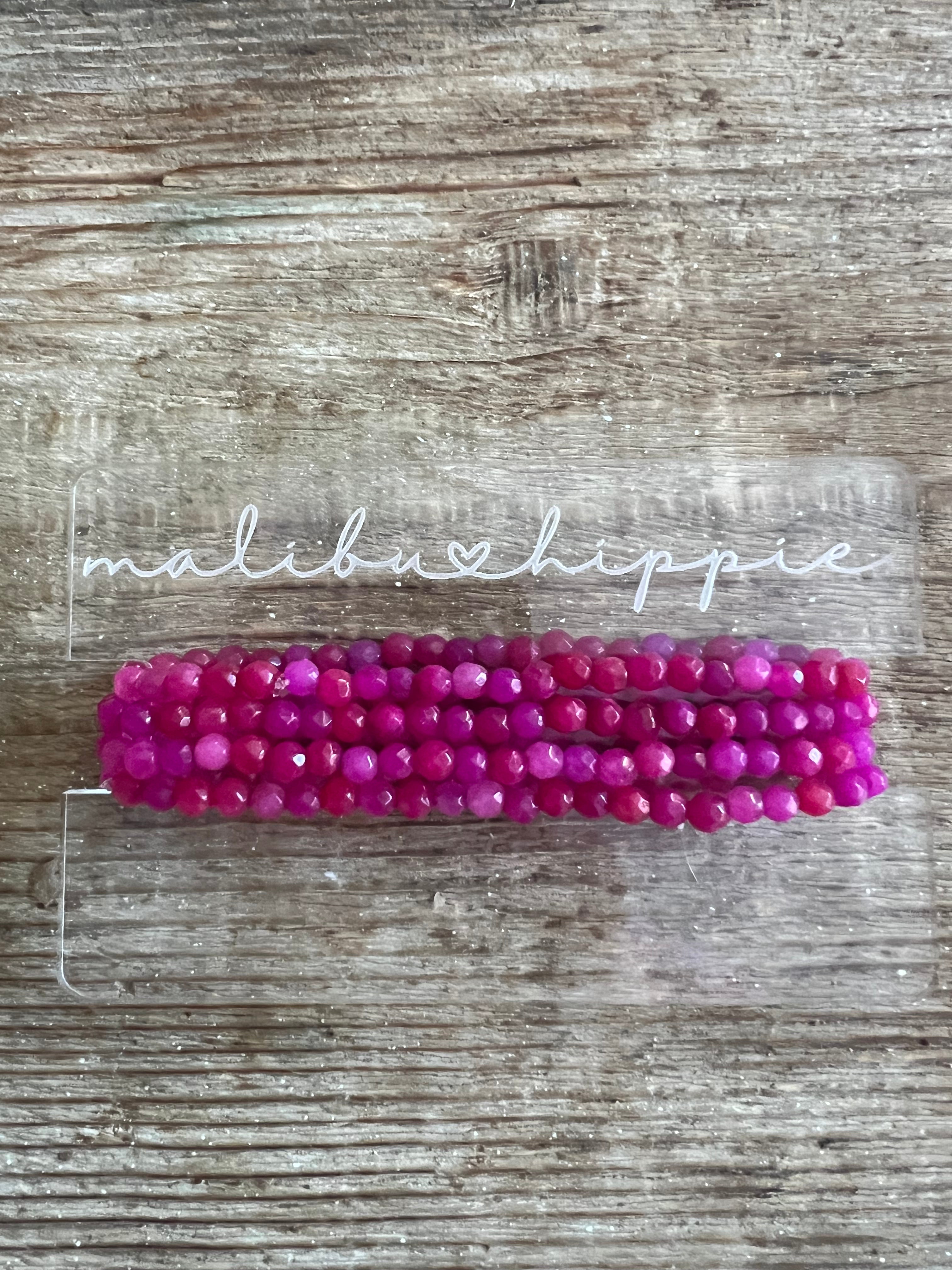 MALIBU HIPPIE Dyed Jade Hot Pink Bracelet Stack *PINK FRIDAY* on Simply Obsessed