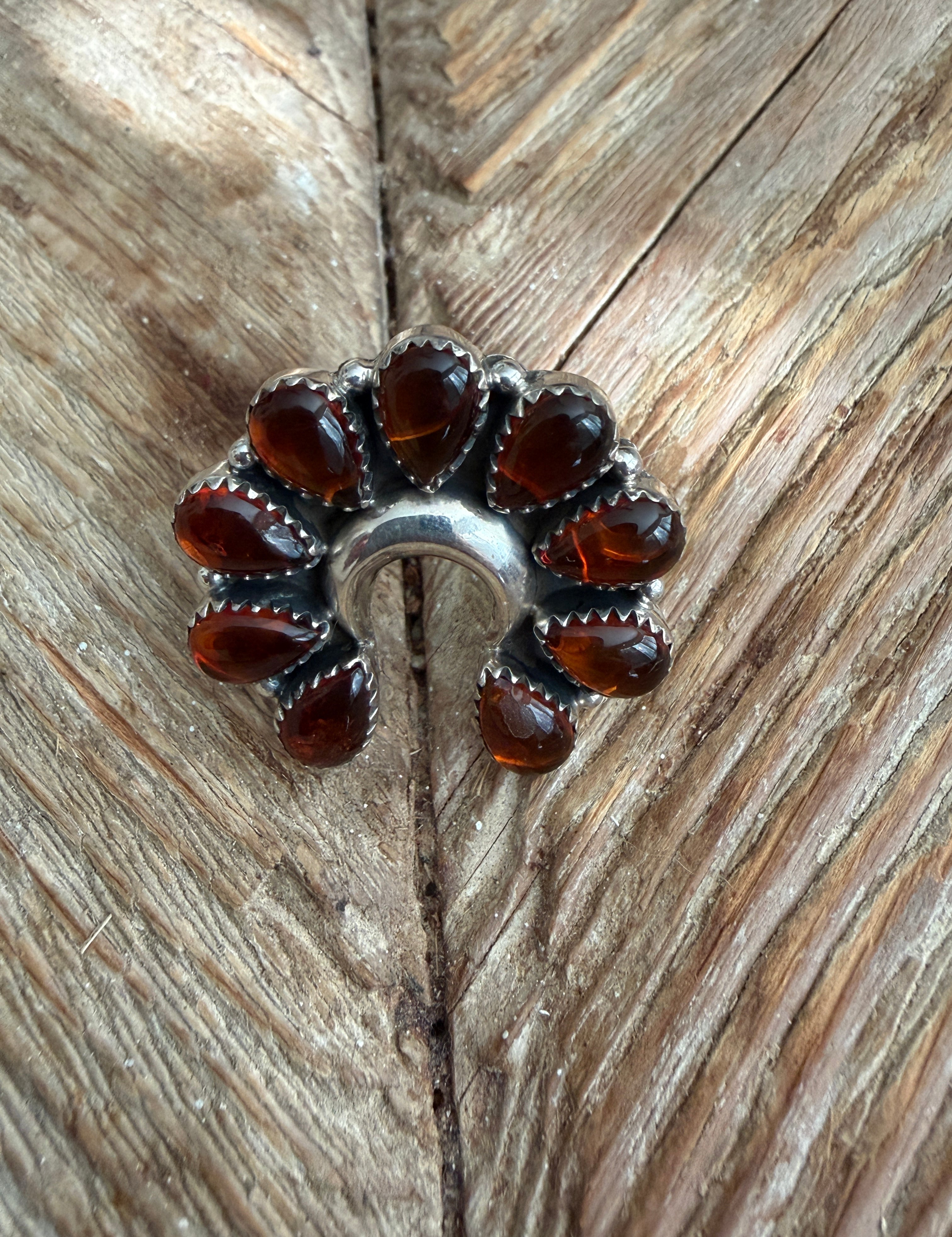 KRUSH KANDY Amber Horseshoe Adjustable Sterling Silver Ring **SALE** on Simply Obsessed