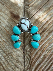KRUSH KANDY Turquoise & Wild Horse Stone Horseshoe Adjustable Sterling Silver Ring **SALE** on Simply Obsessed
