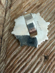 KRUSH KANDY Turquoise Burst Sterling Silver Adjustable Ring **SALE**