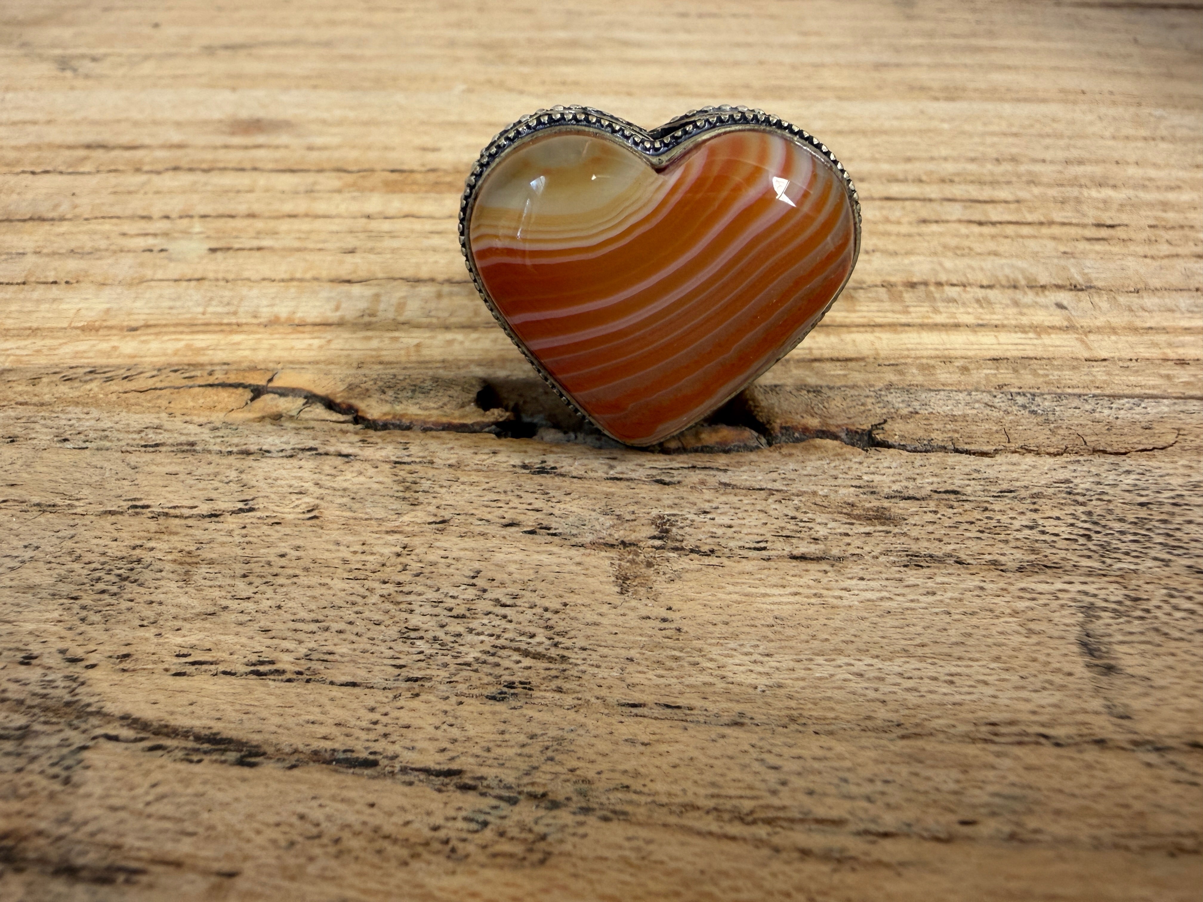 MALIBU HIPPIE OOAK Botswana Agate Size 8 Ring #124 on Simply Obsessed