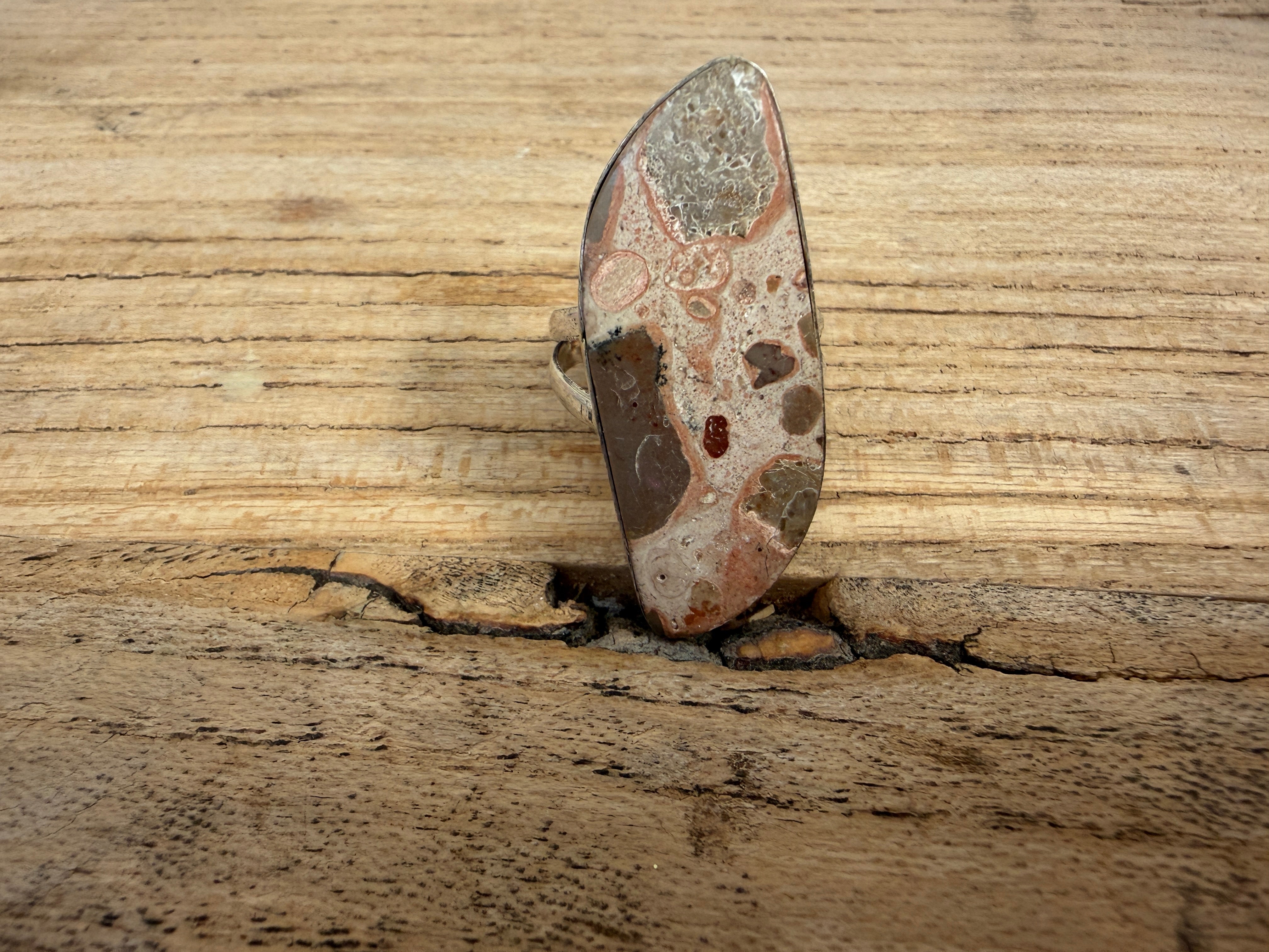 MALIBU HIPPIE OOAK Birdseye Jasper Size 10 Ring #122 on Simply Obsessed