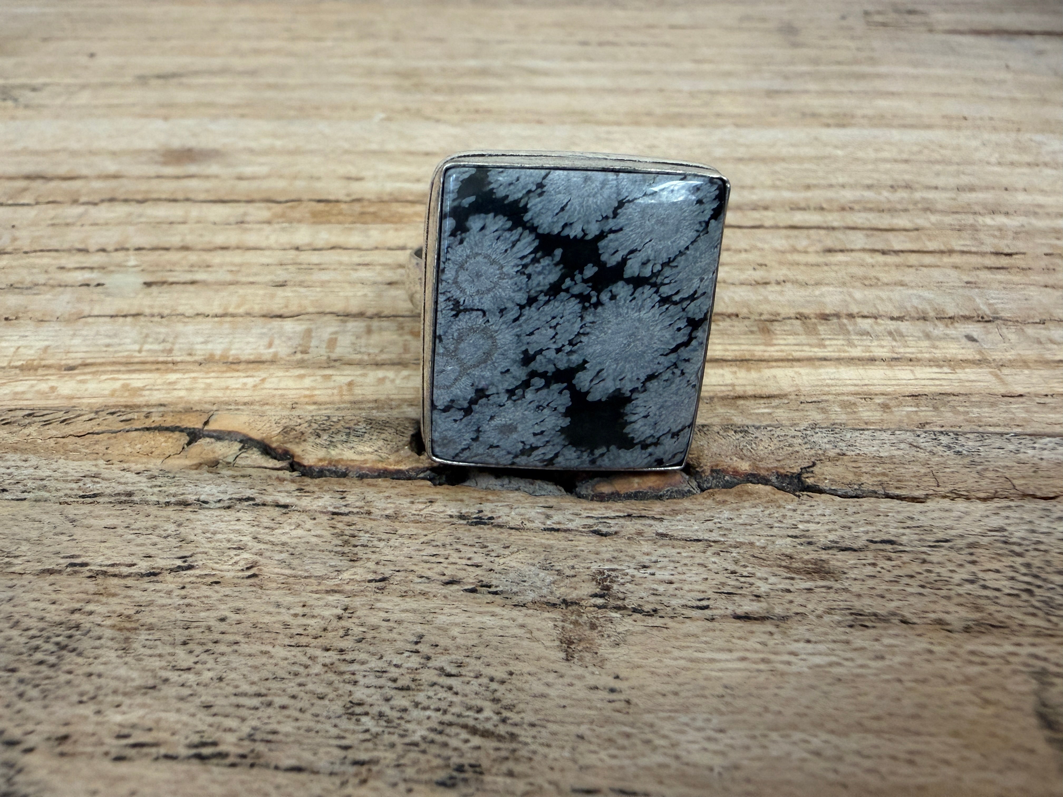 MALIBU HIPPIE OOAK Snowflake Obsidian Size 6.5 Ring #101 on Simply Obsessed