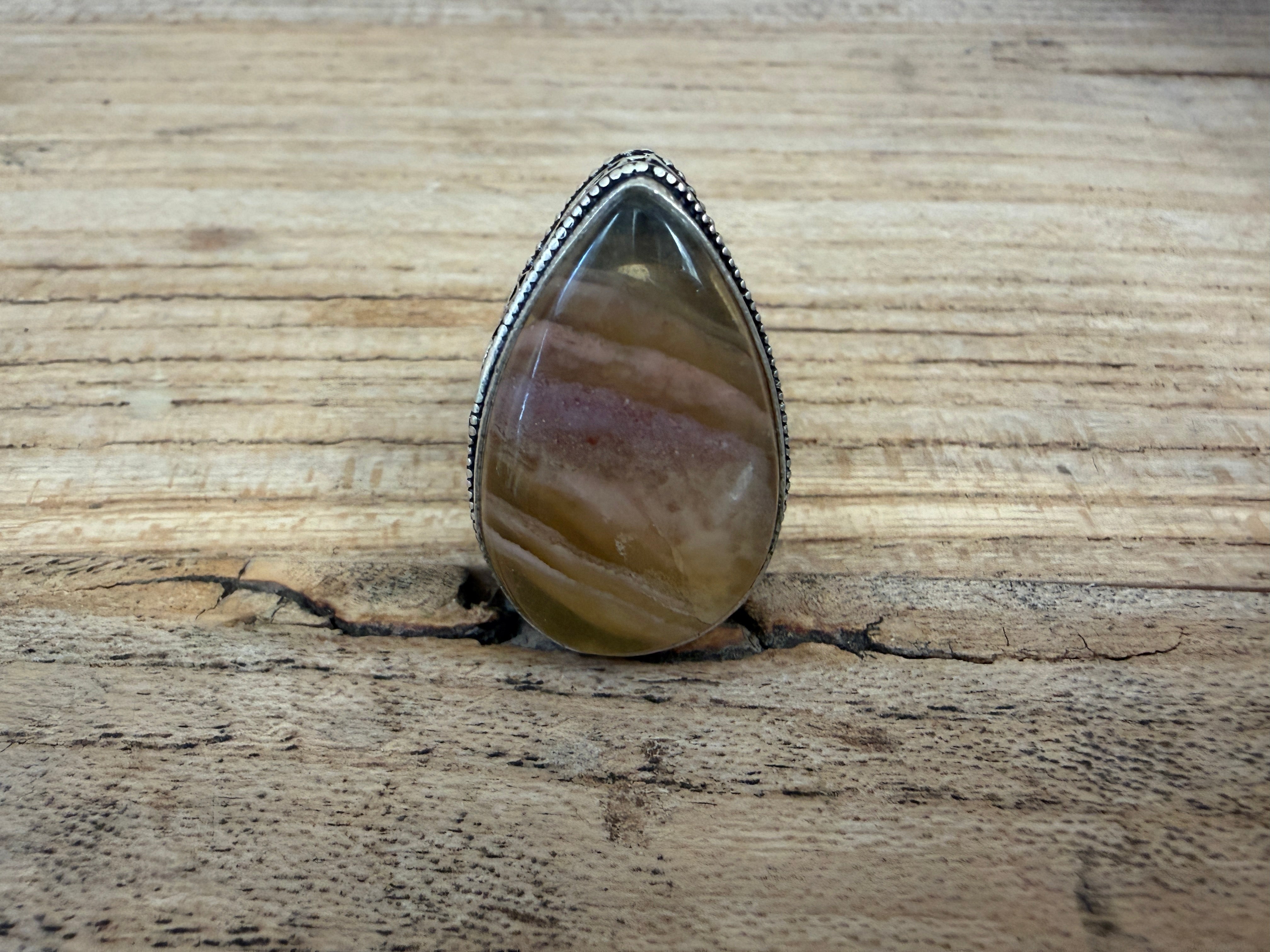 MALIBU HIPPIE OOAK Stick Agate Size 9.5 Ring #116 on Simply Obsessed