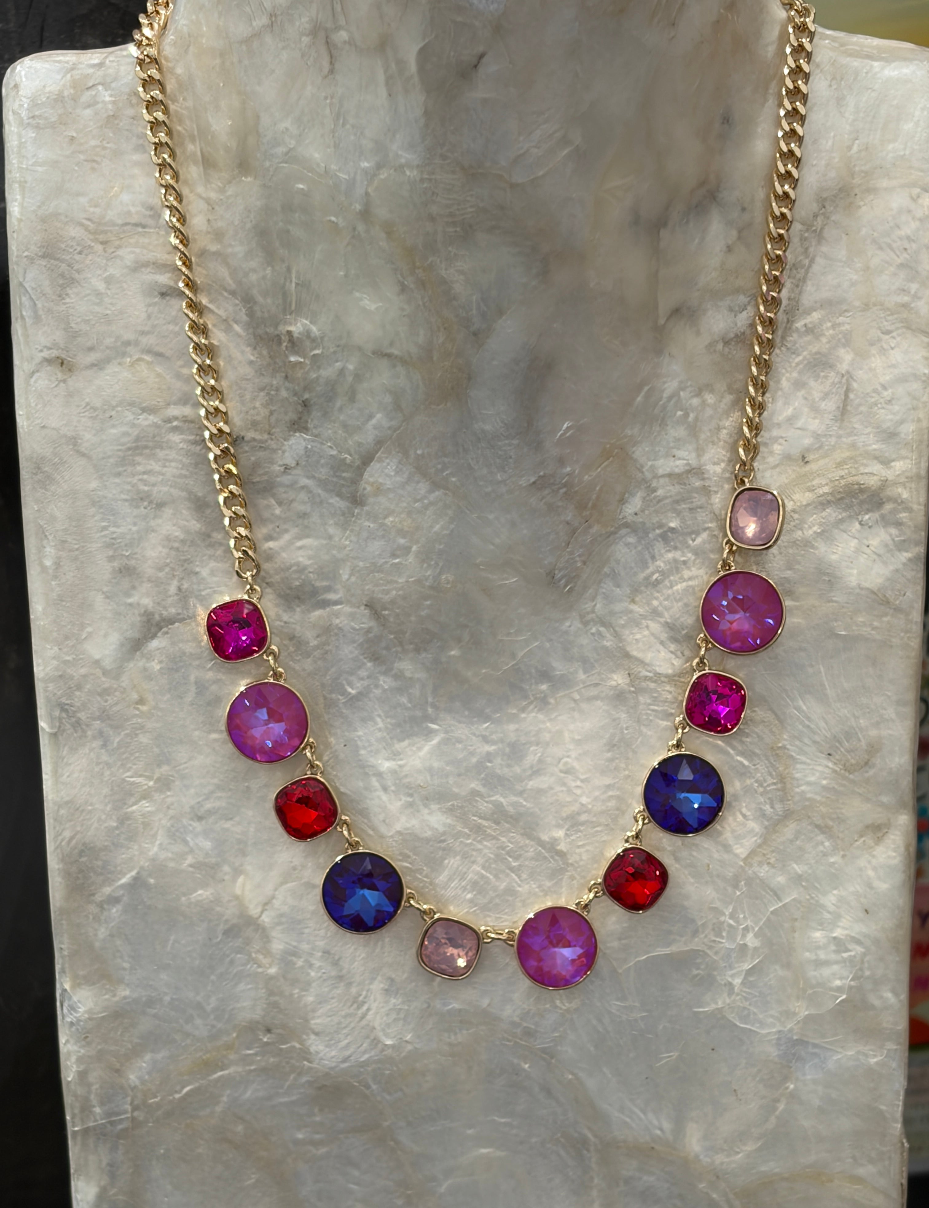 Pink Crystal Necklace on Simply Obsessed