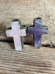 MALIBU HIPPIE Tibetan Silver & Stone Adjustable Cross Ring
