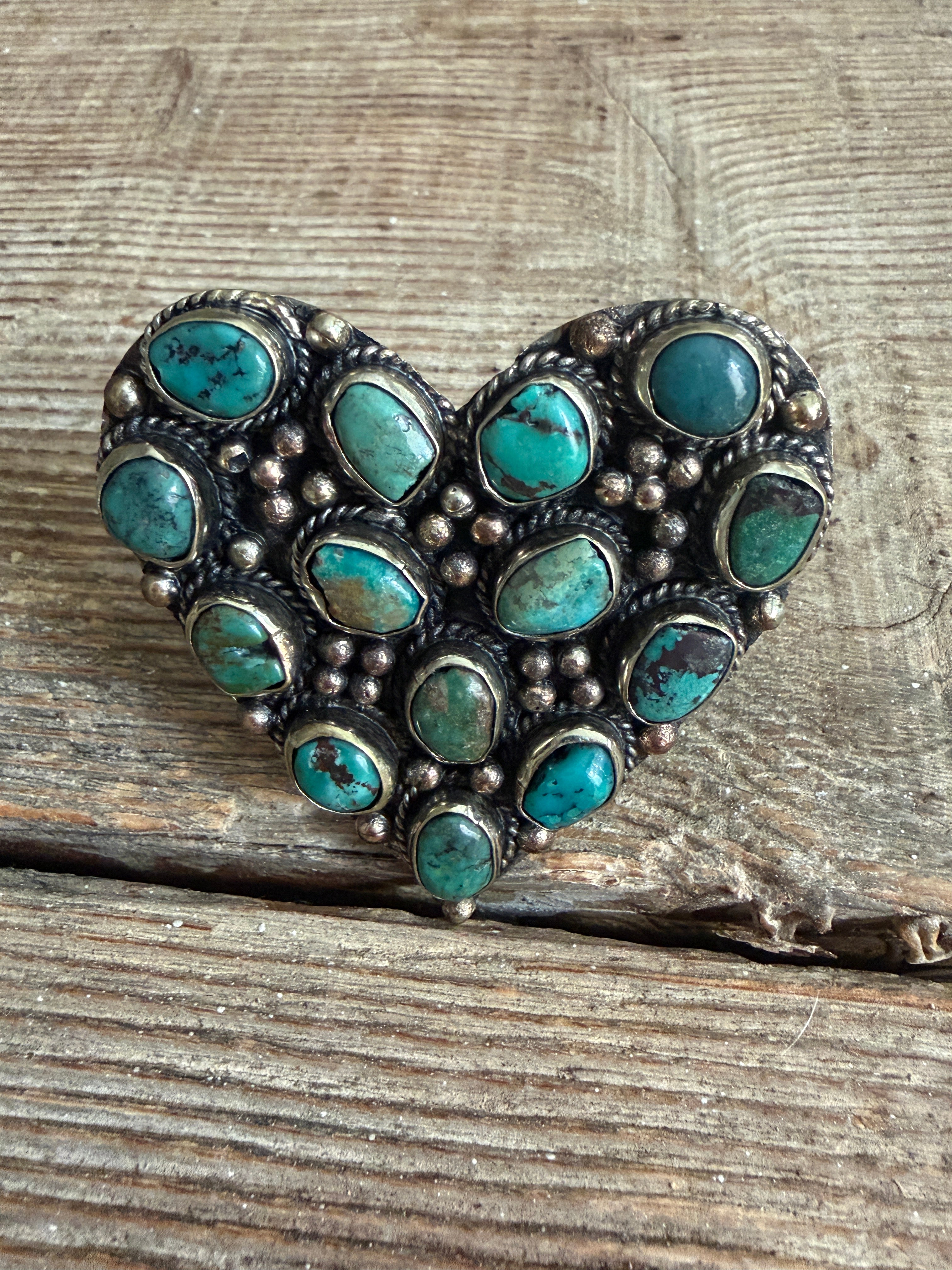 MALIBU HIPPIE Tibetan Silver Turquoise Heart Adjustable Ring