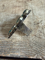 MALIBU HIPPIE Tibetan Silver Turquoise Heart Adjustable Ring