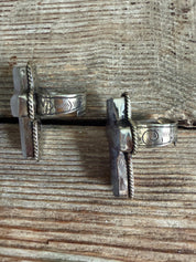 MALIBU HIPPIE Tibetan Silver & Stone Adjustable Cross Ring