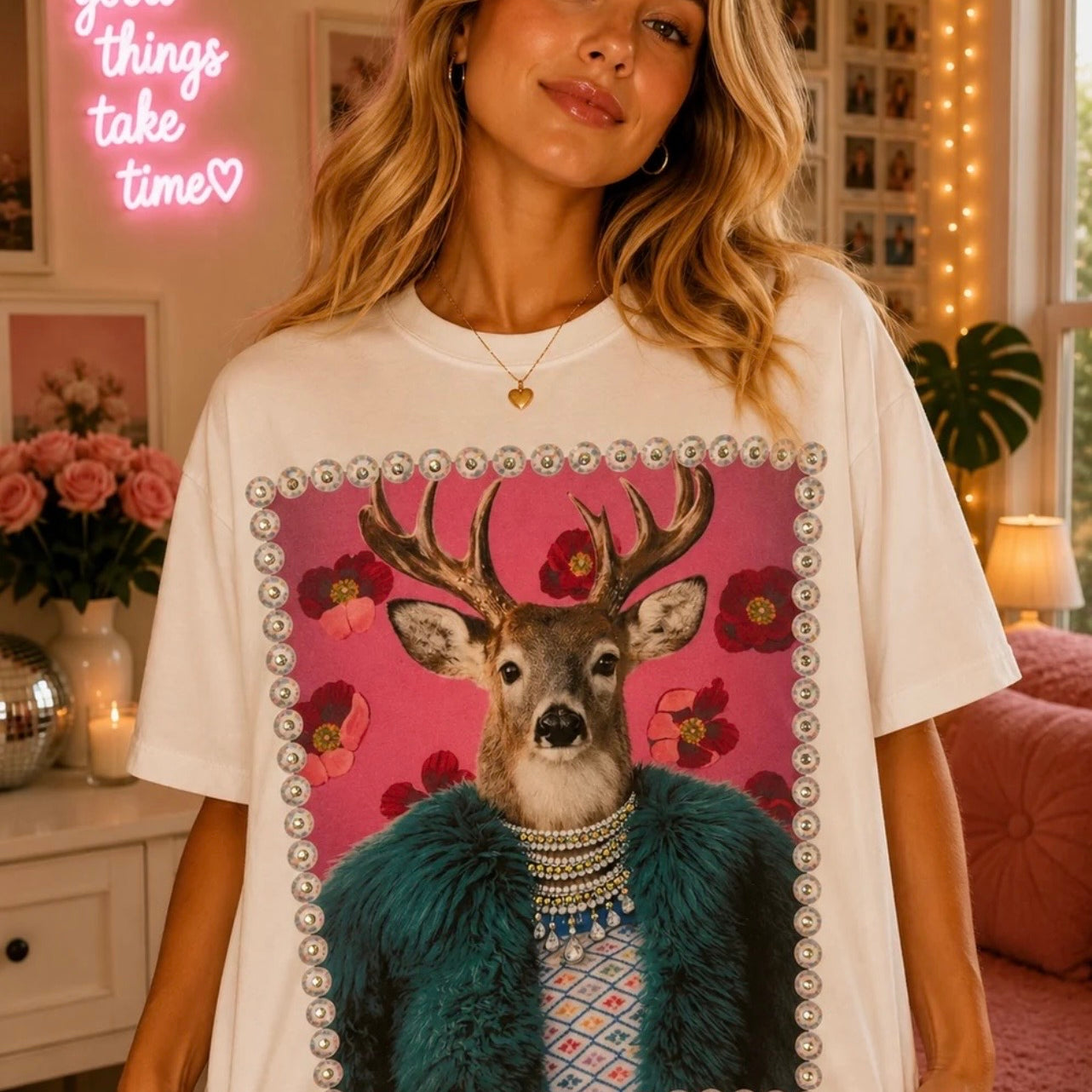 WS: Funky Deer Bling Tee DIRECT TO GARMENT on Simply Obsessed