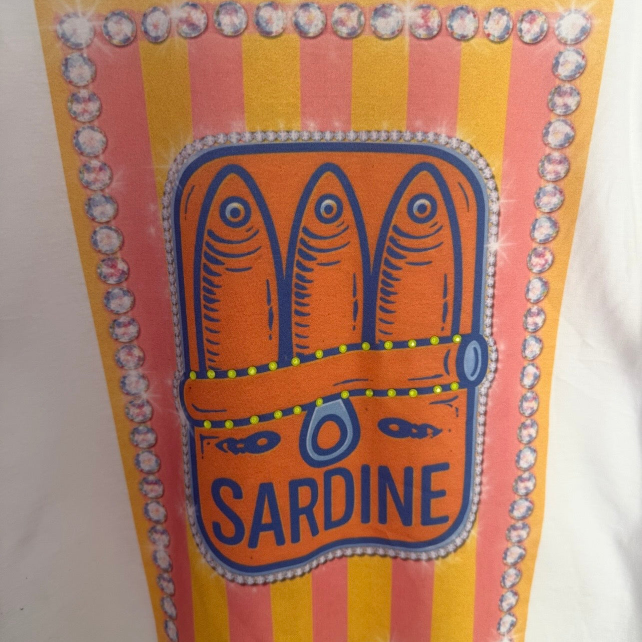 WS: Striped Sardine Bling Tee DIRECT TO GARMENT on Simply Obsessed