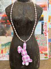 MALIBU HIPPIE Puff Bunny Beaded Necklace on Simply Obsessed