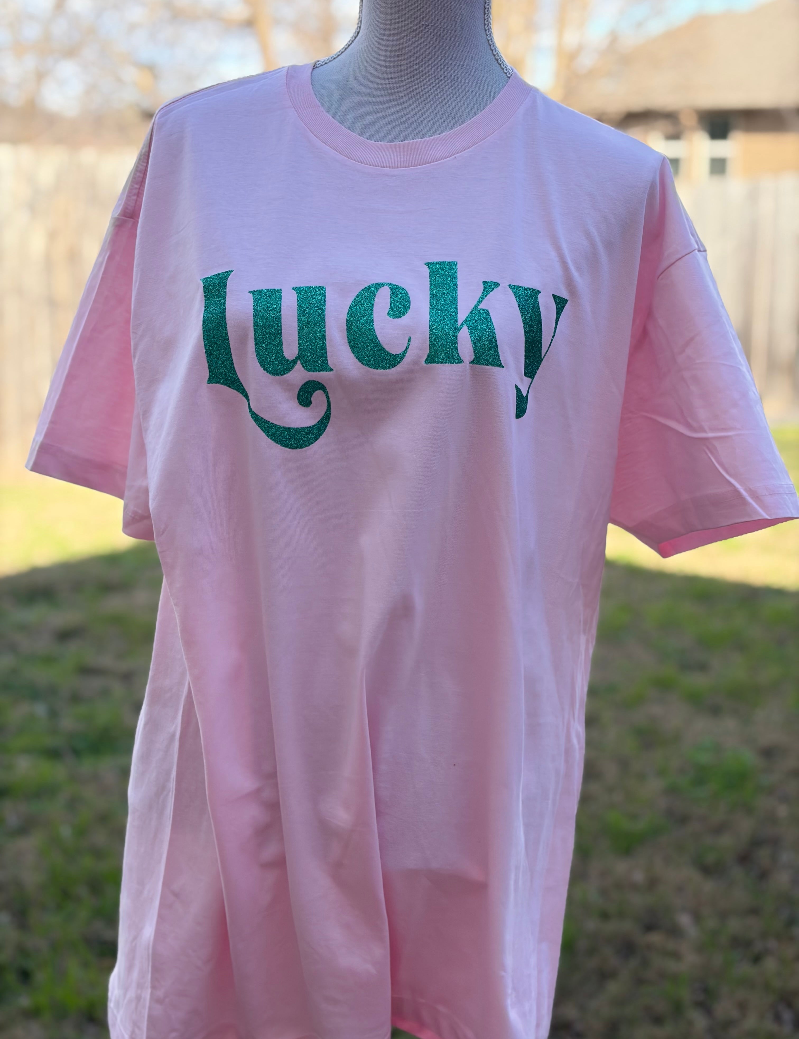 MALIBU HIPPIE Green Glitter Lucky Tee on Simply Obsessed