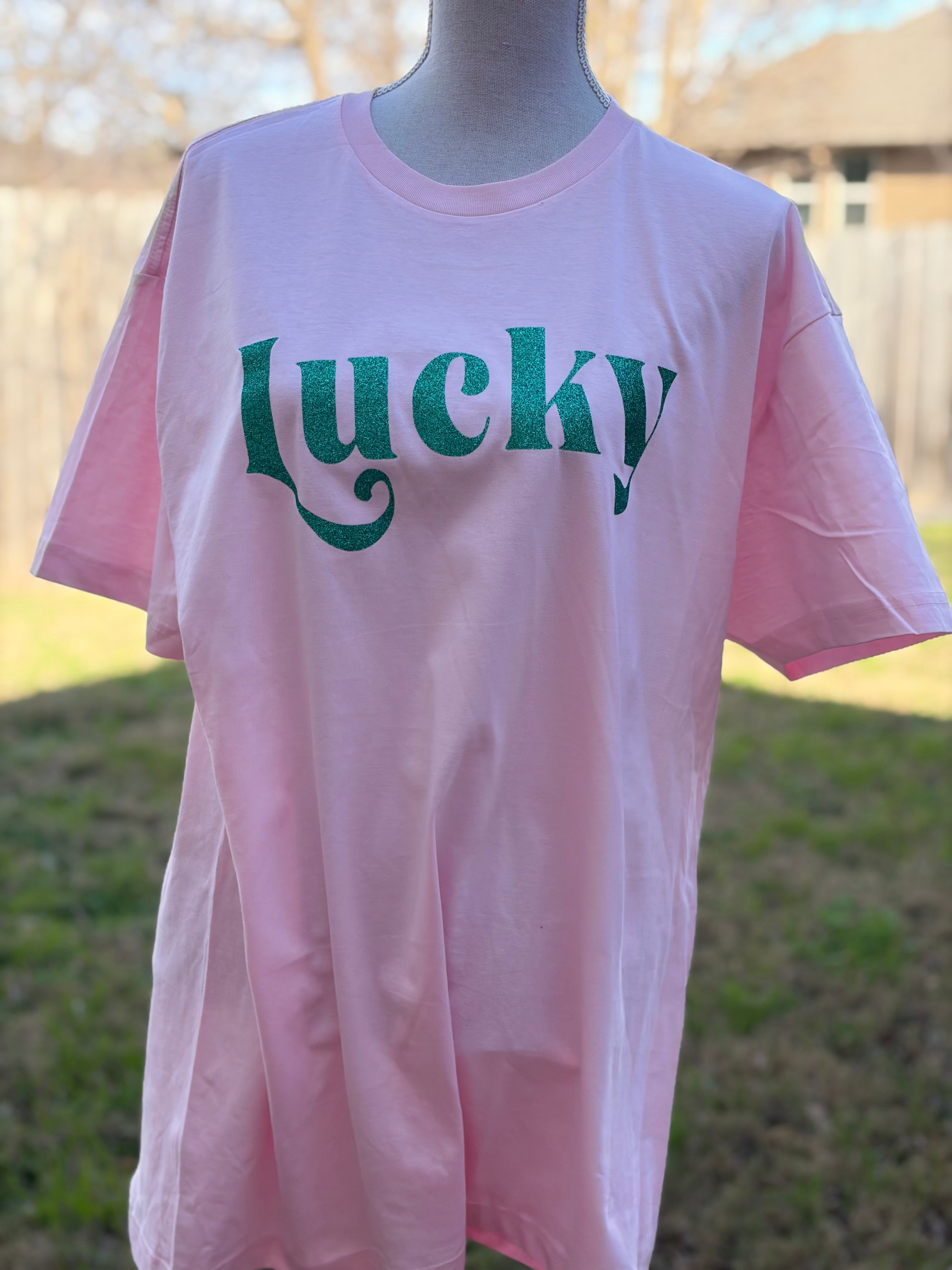 MALIBU HIPPIE Green Glitter Lucky Tee on Simply Obsessed