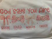 T-SHIRT JUNKIE Pearl Bling God Says You Are Sweatshirt on Simply Obsessed