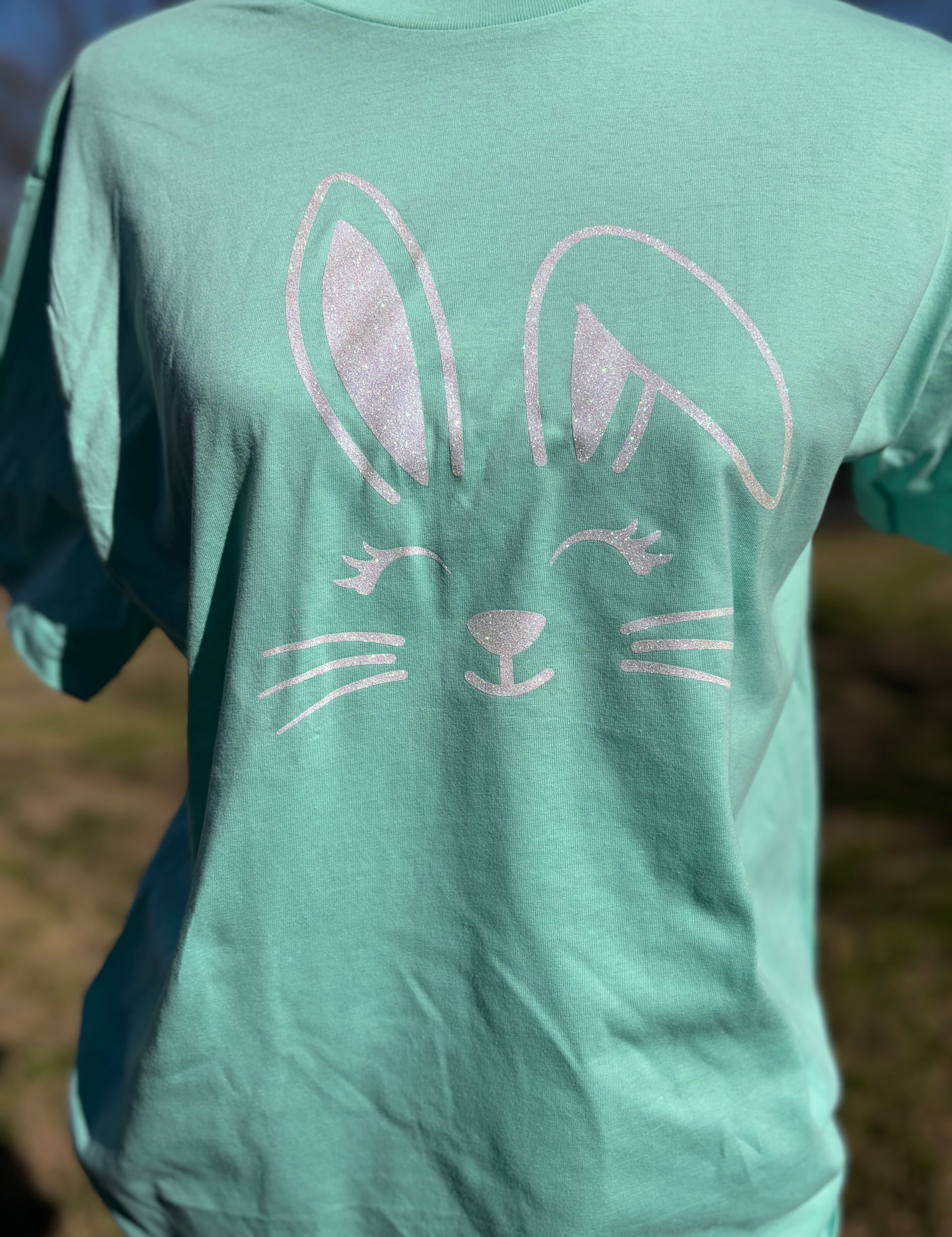 T-SHIRT JUNKIE Glitter Pastel Bunny Tee on Simply Obsessed
