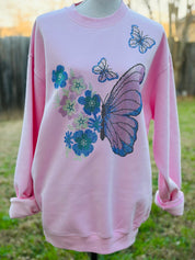 MALIBU HIPPIE Crystal Butterfly Sweatshirt on Simply Obsessed