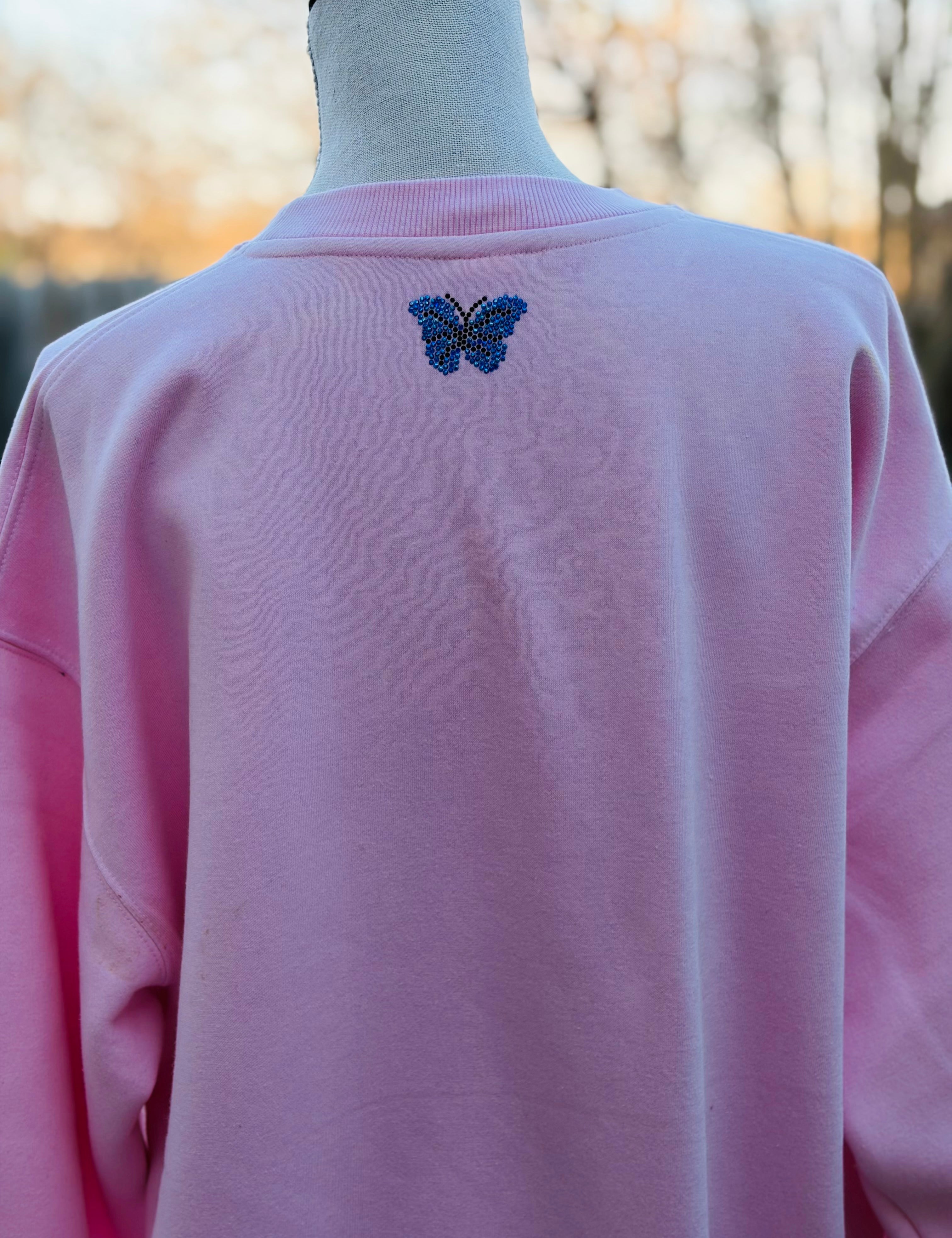 MALIBU HIPPIE Crystal Butterfly Sweatshirt on Simply Obsessed