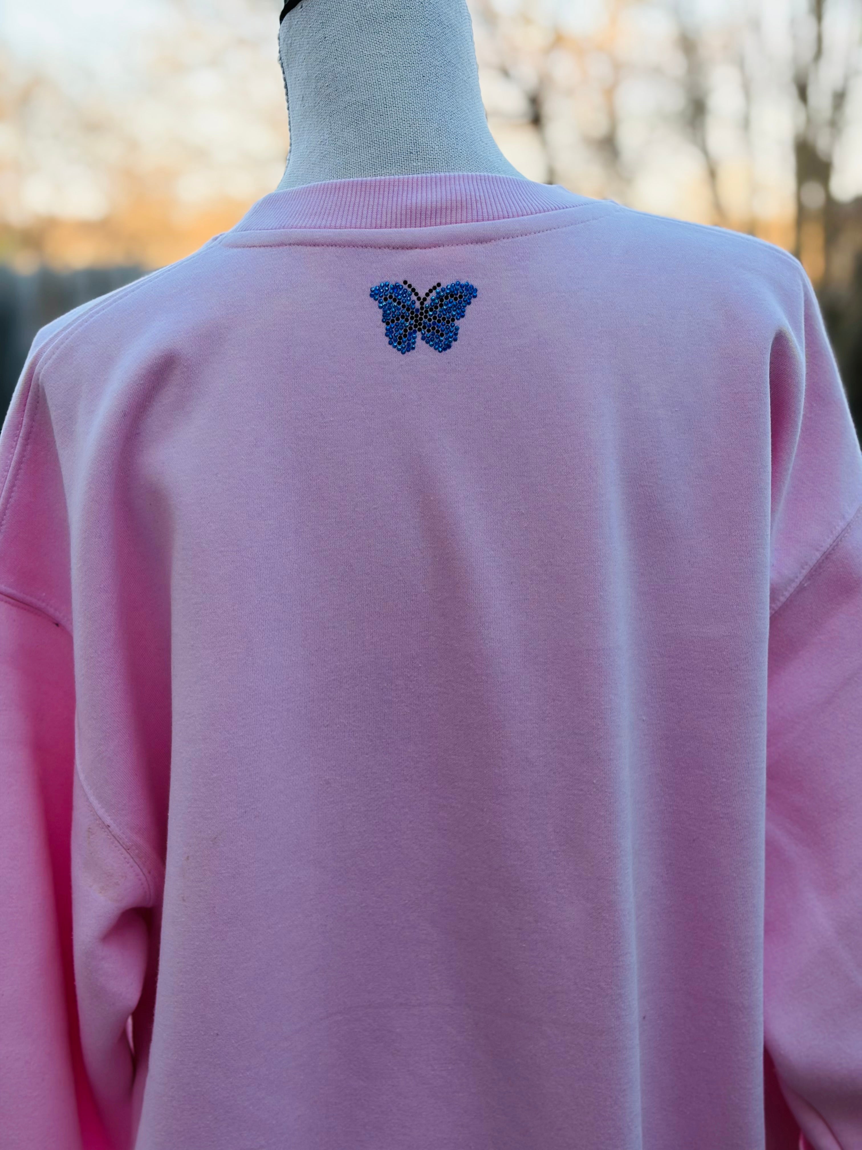 MALIBU HIPPIE Crystal Butterfly Sweatshirt on Simply Obsessed